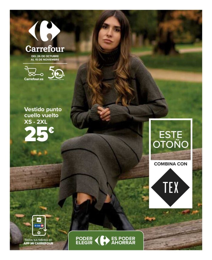 Textil mujer, hombre y niños Carrefour. Página de portada