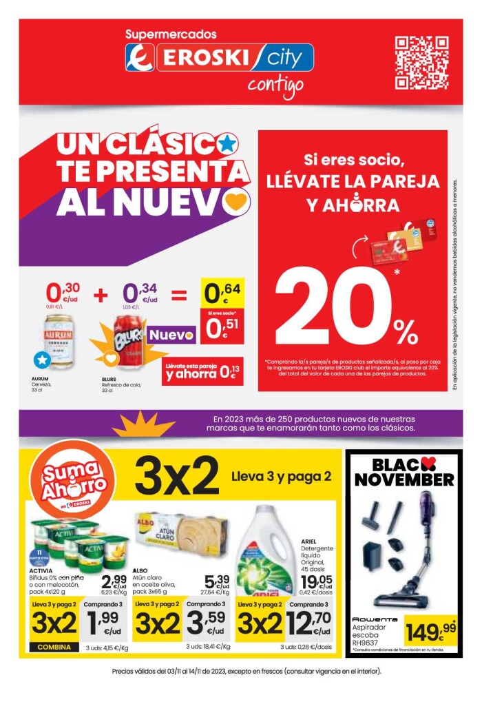 Ofertas supermercado Eroski. Página de portada