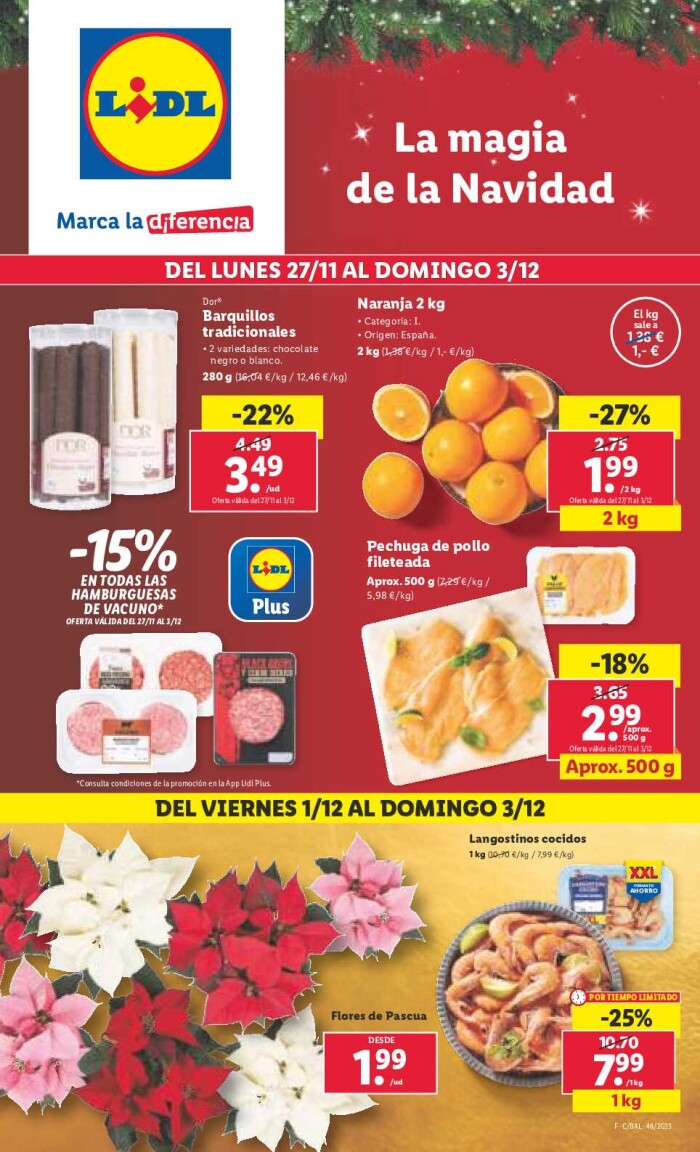 Folleto semanal Lidl. Página de portada
