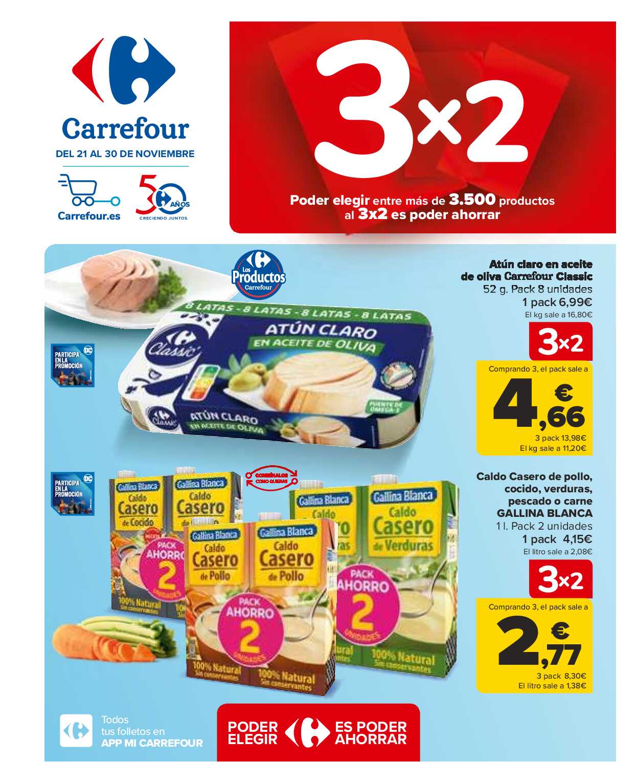 Folleto 3x2 Carrefour. Página 01