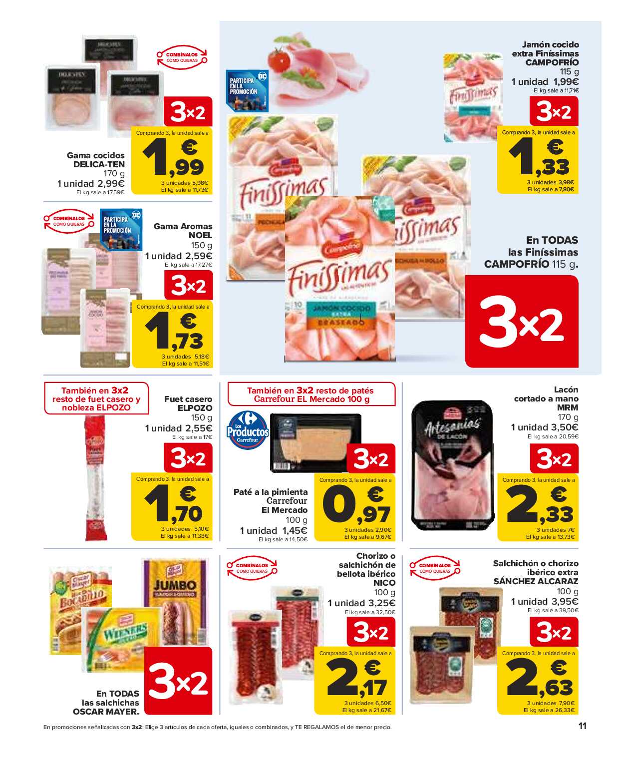 Folleto 3x2 Carrefour. Página 11