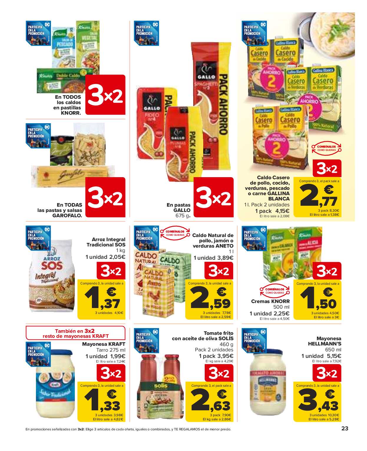 Folleto 3x2 Carrefour. Página 23