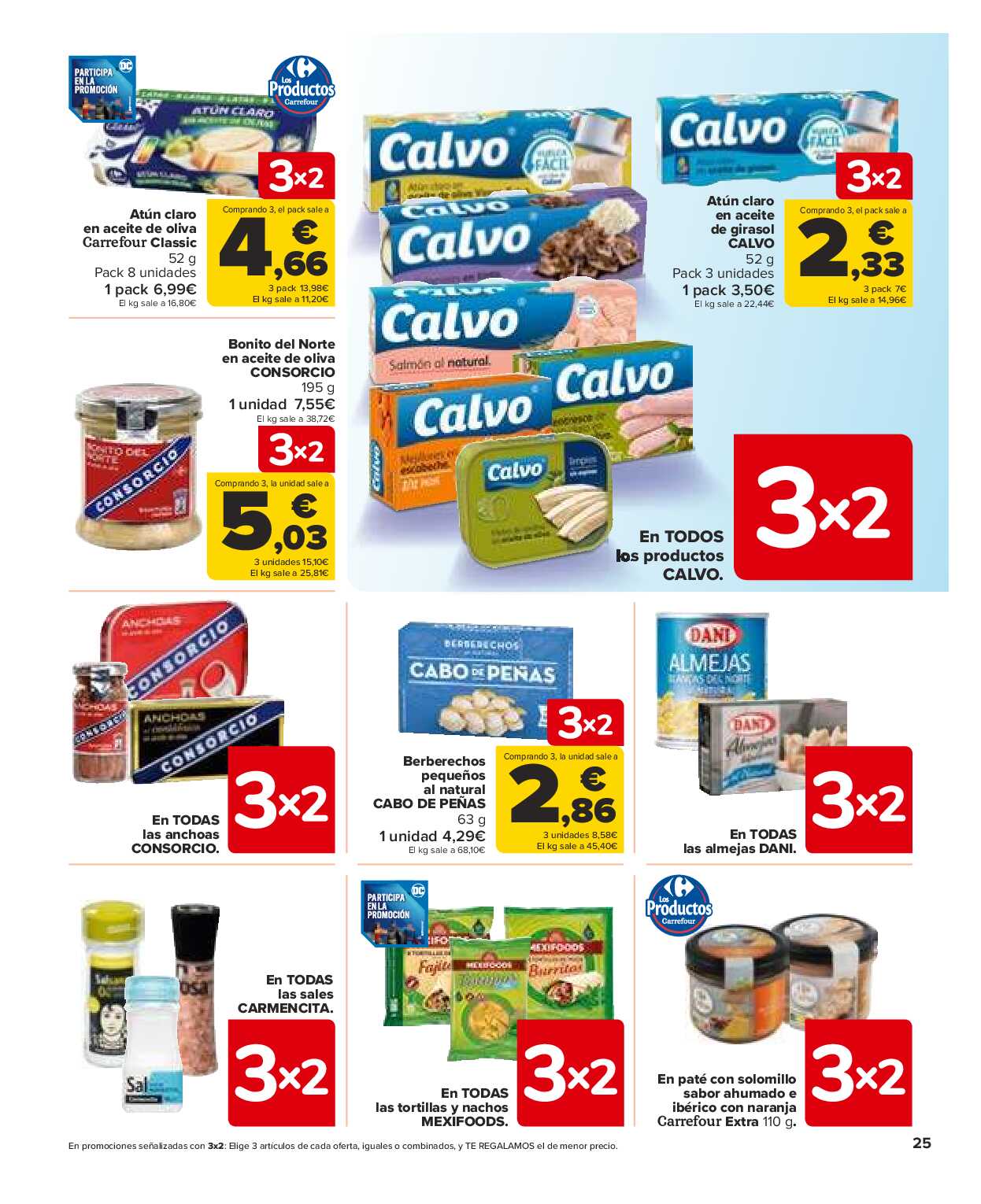 Folleto 3x2 Carrefour. Página 25
