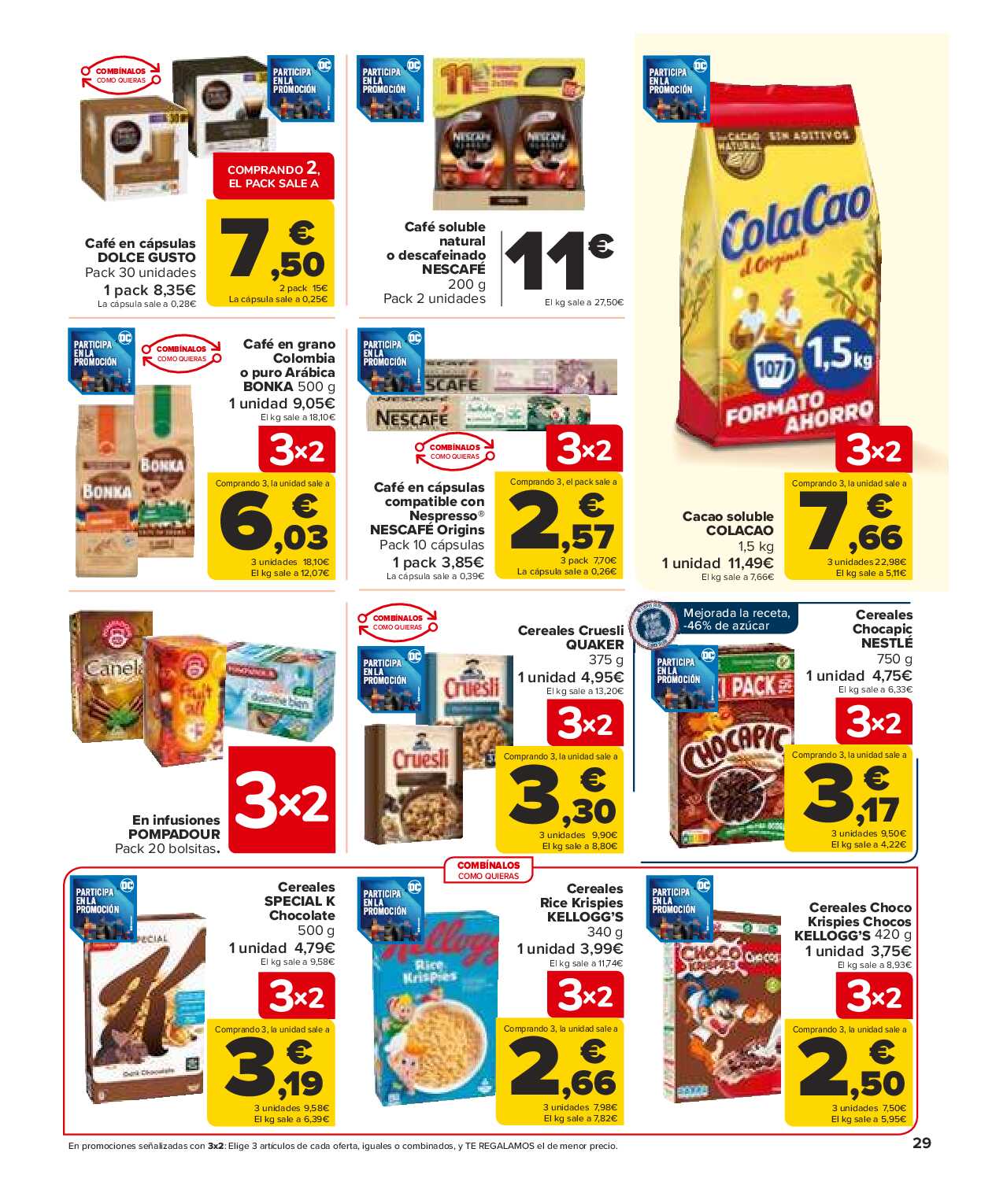 Folleto 3x2 Carrefour. Página 29