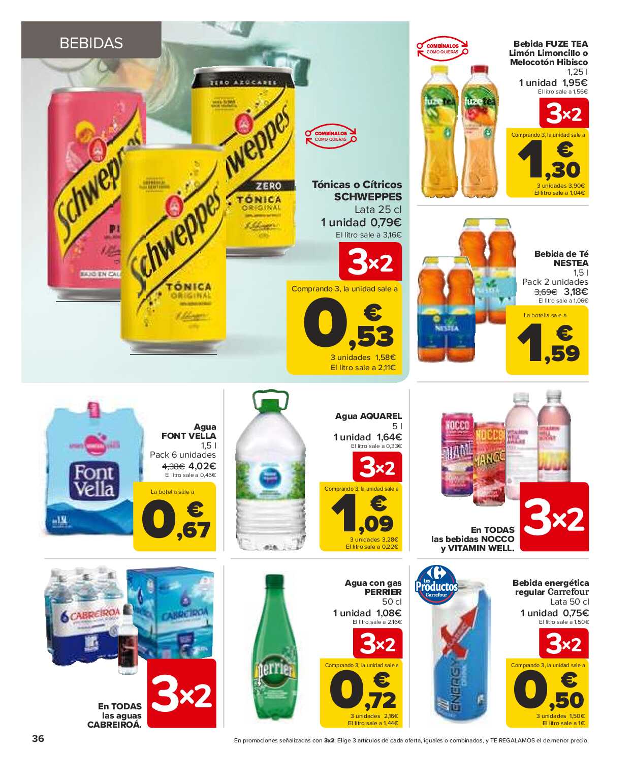 Folleto 3x2 Carrefour. Página 36