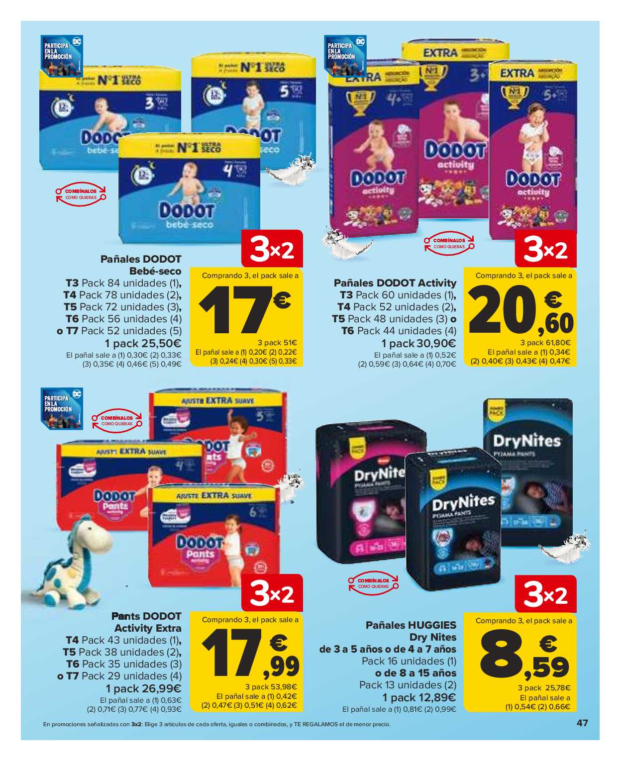 Folleto 3x2 Carrefour. Página 47