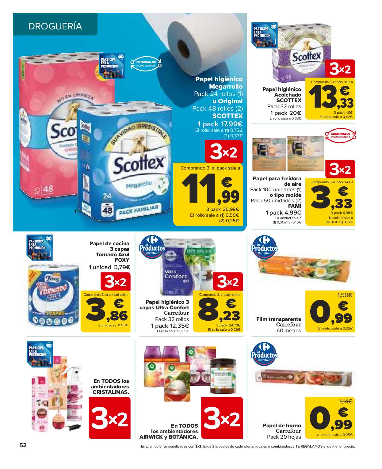Folleto 3x2 Carrefour. Página 52