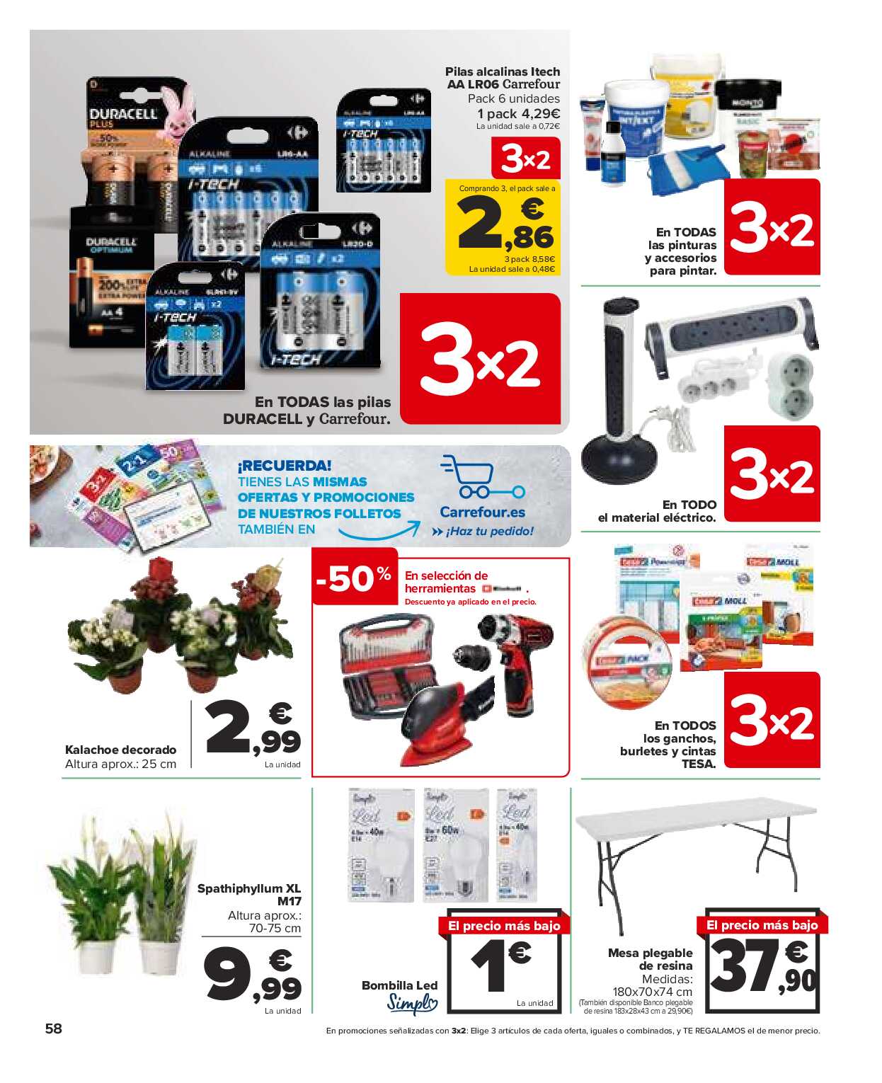 Folleto 3x2 Carrefour. Página 58