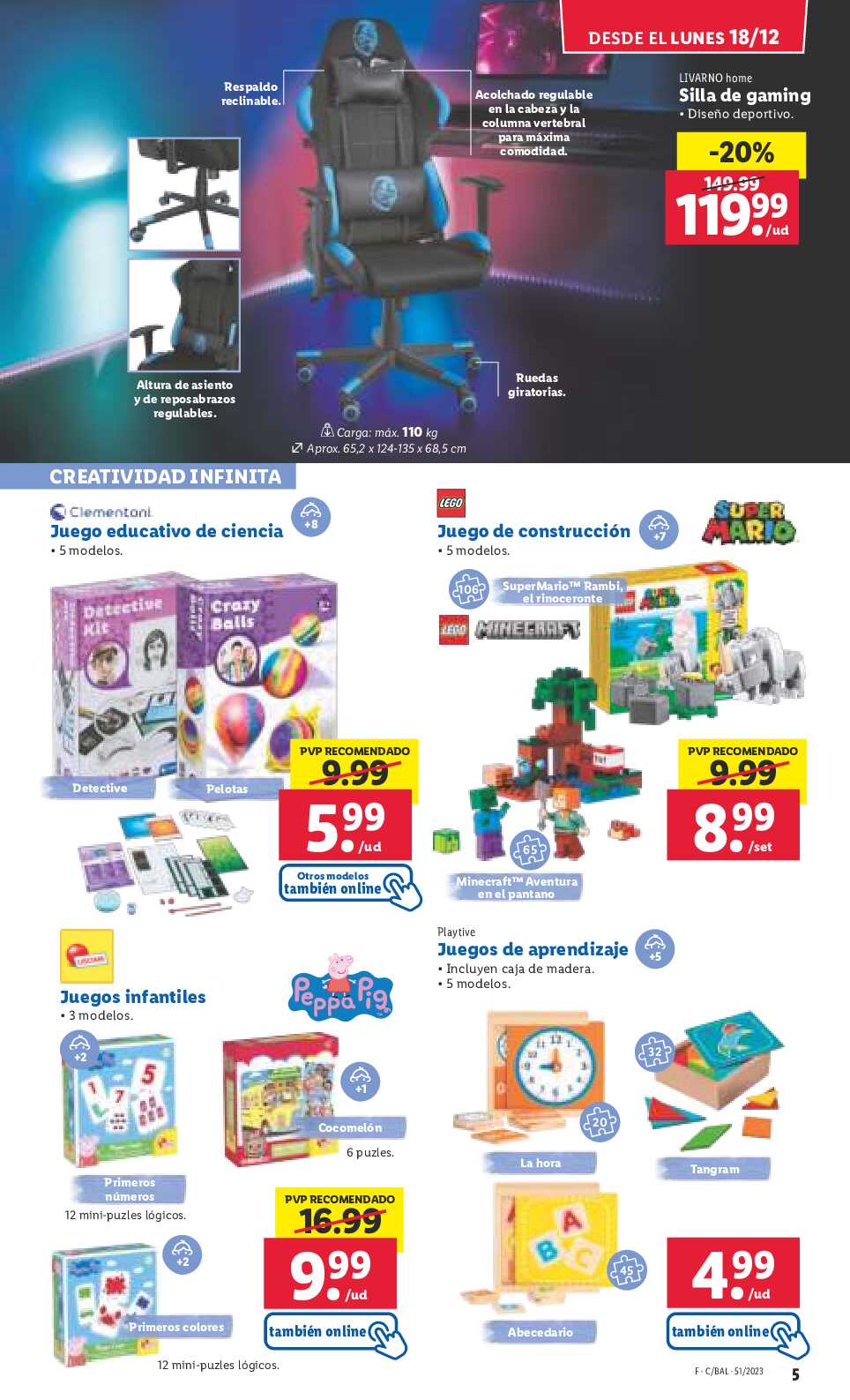 Folleto semanal bazar Lidl. Página 05