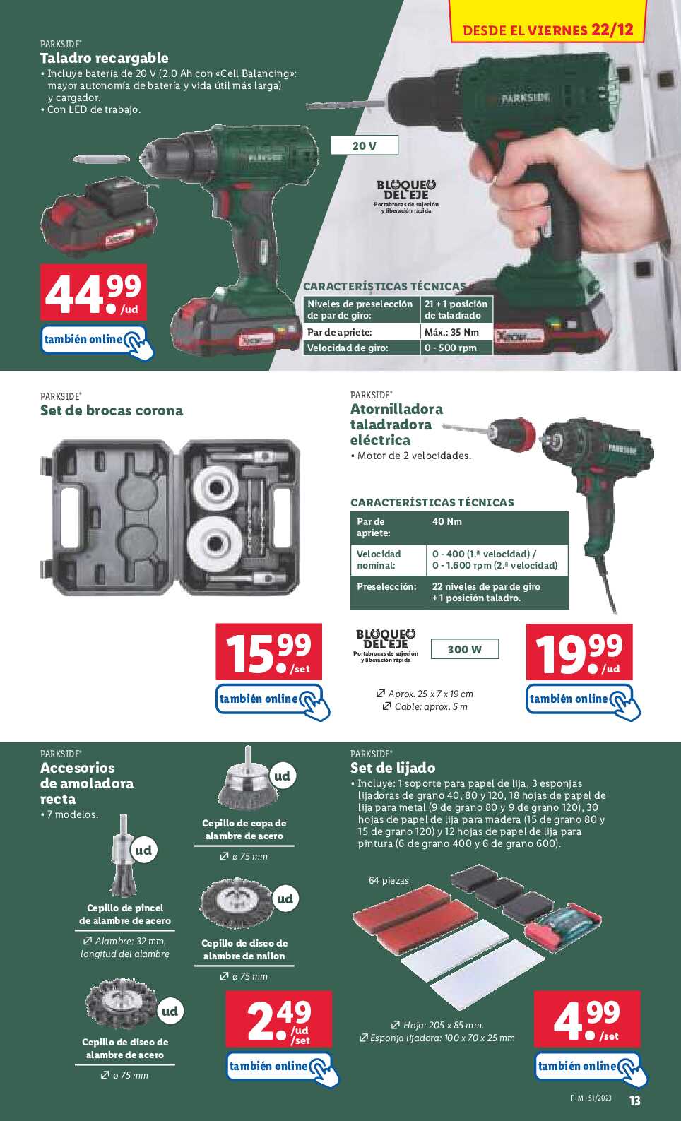 Folleto semanal bazar Lidl. Página 13