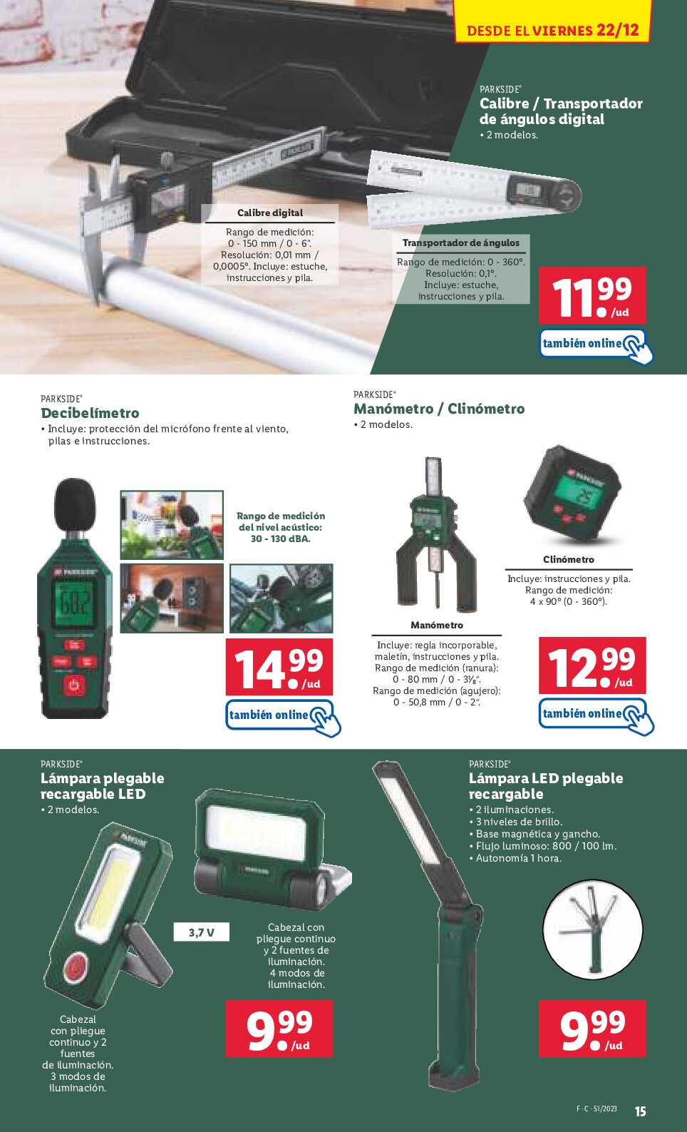 Folleto semanal bazar Lidl. Página 15
