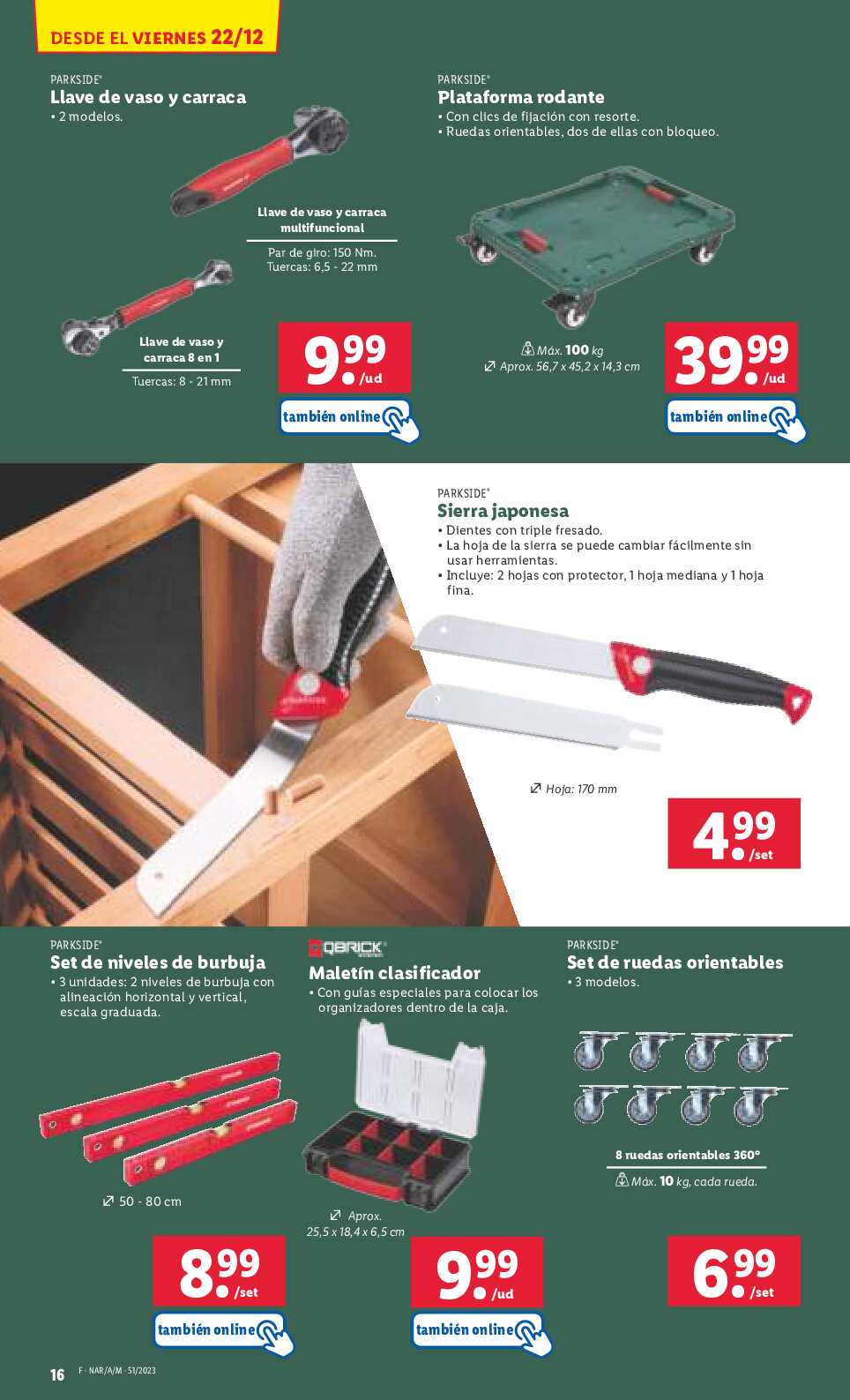 Folleto semanal bazar Lidl. Página 16
