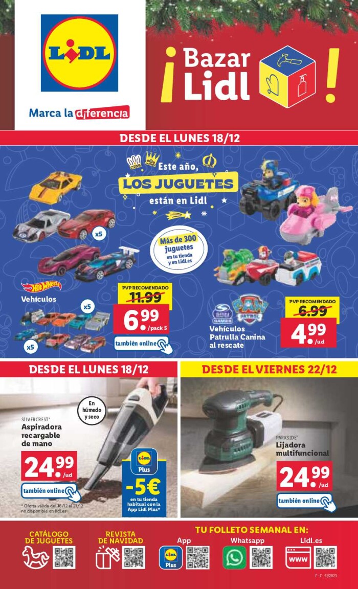 Folleto semanal bazar Lidl. Página de portada