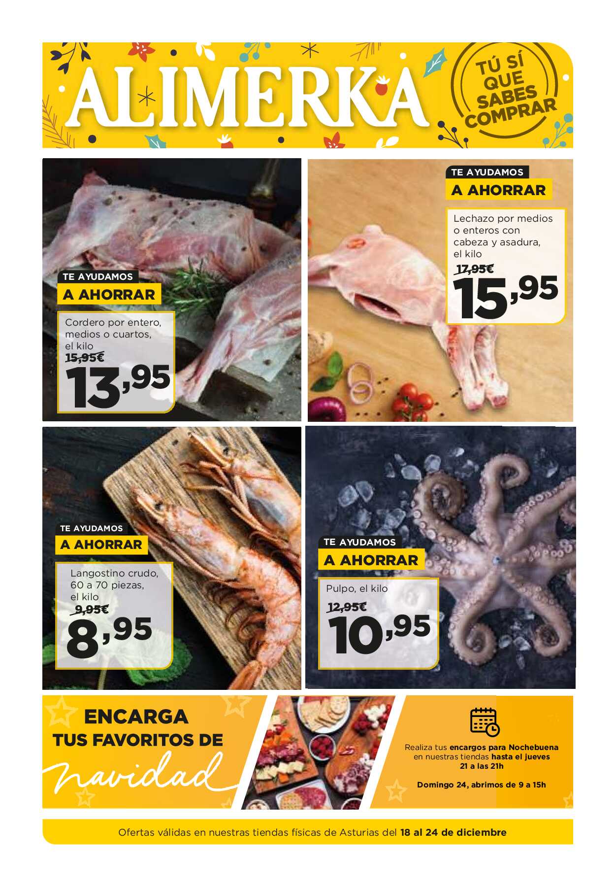 Folleto semanal Alimerka. Página 01