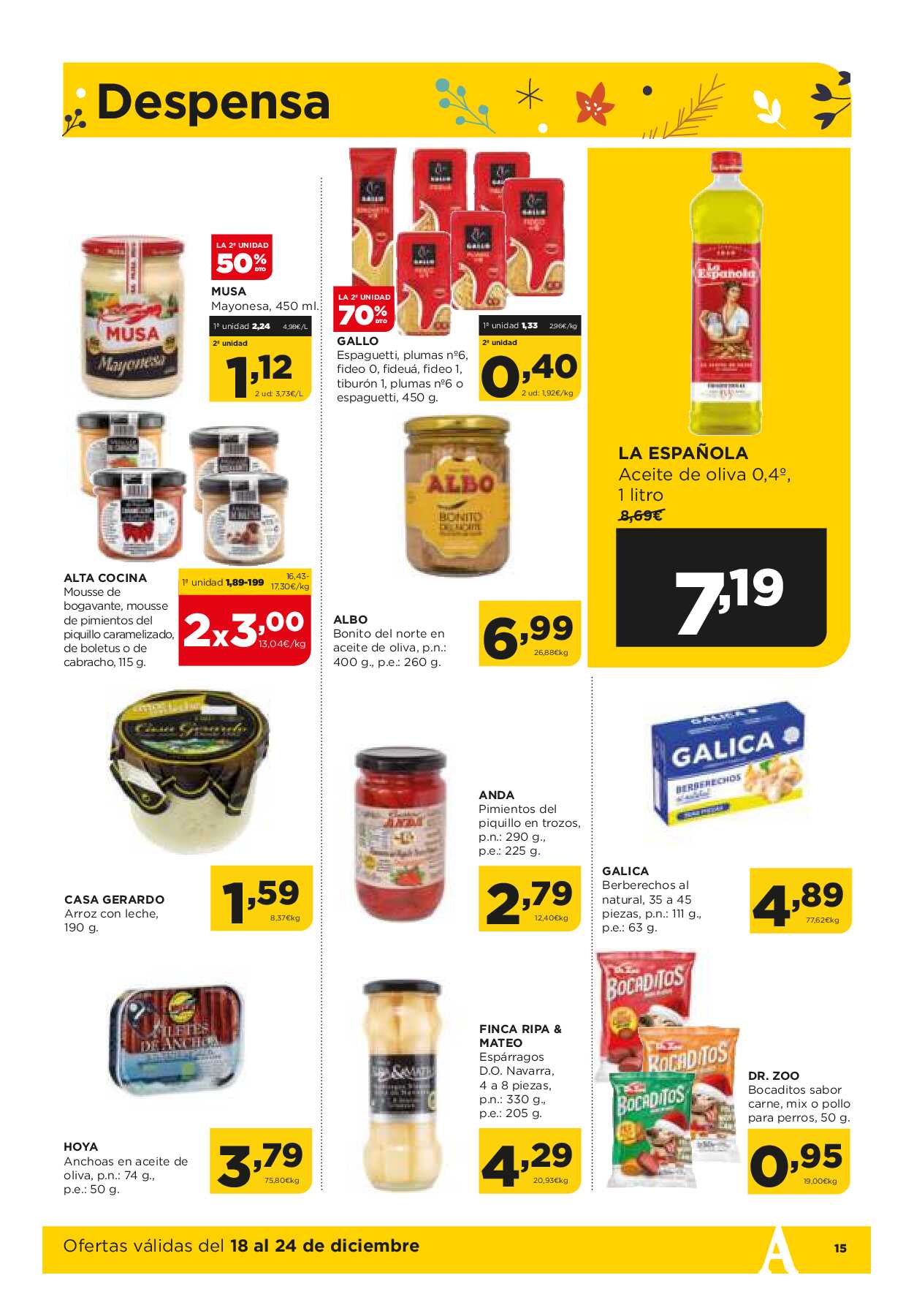 Folleto semanal Alimerka. Página 15