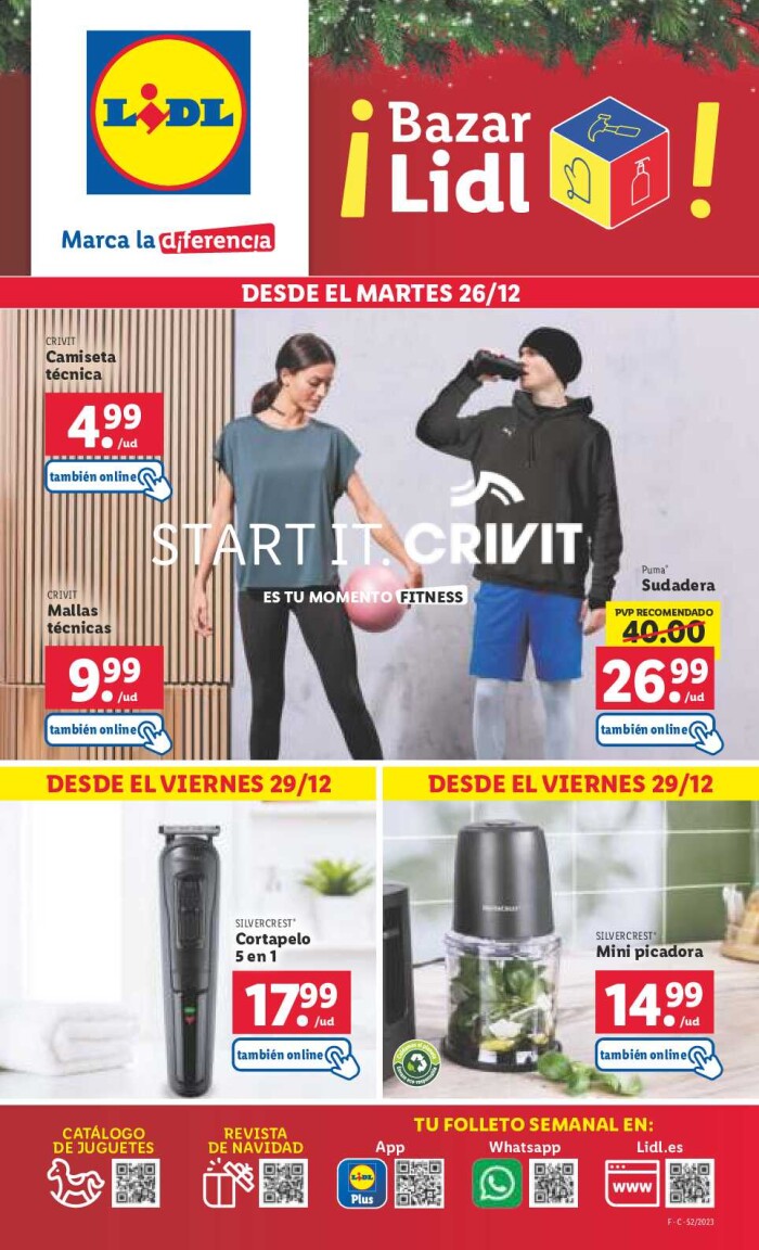 Folleto semanal bazar Lidl. Página de portada