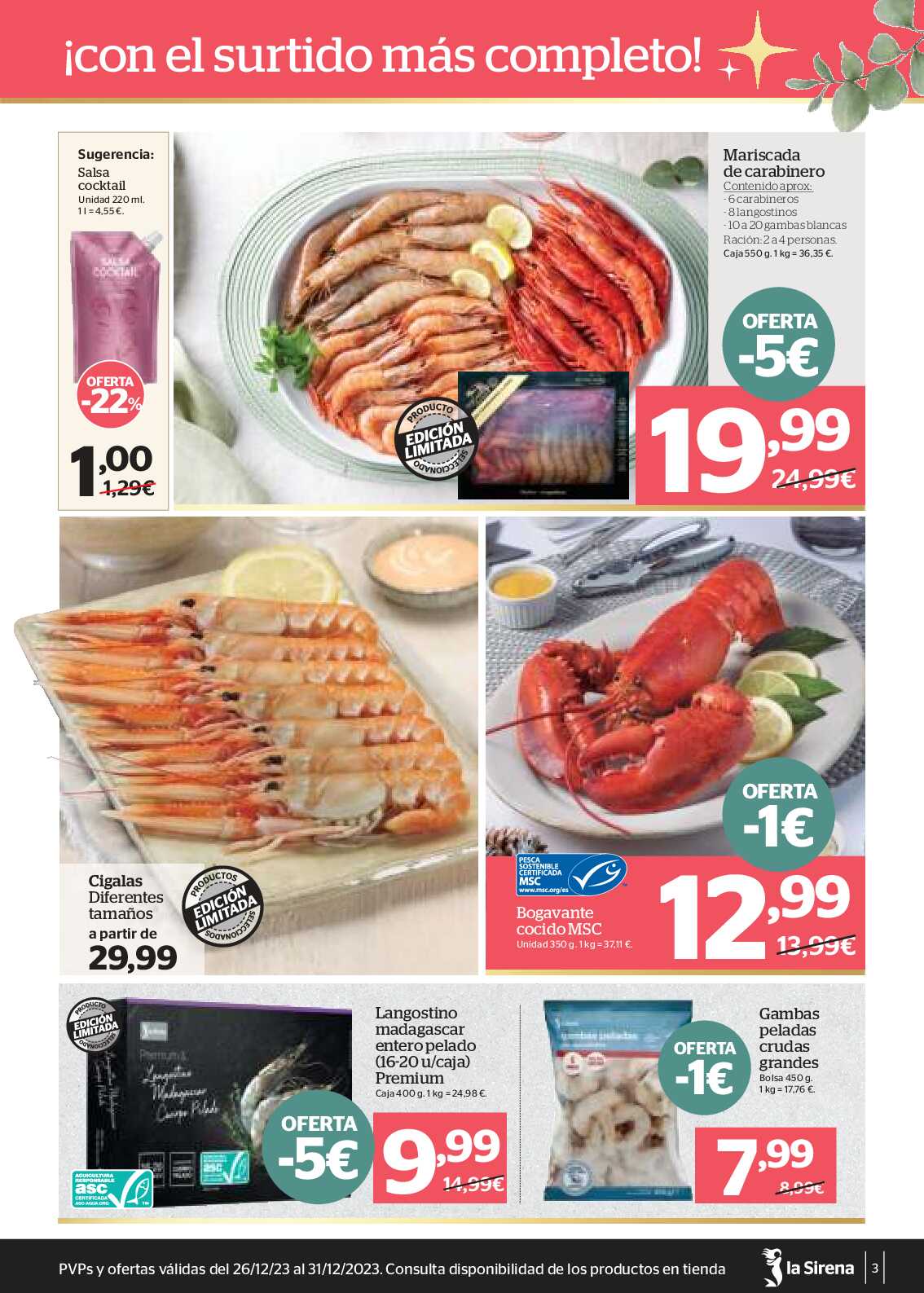 Folleto semanal La Sirena. Página 03