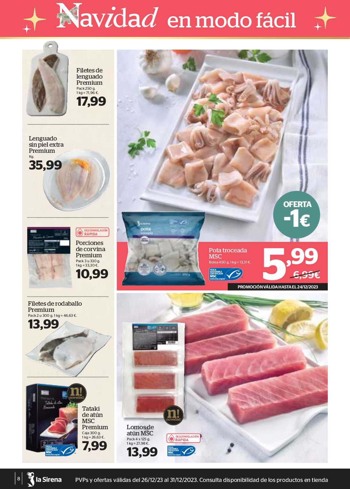 Folleto semanal La Sirena. Página 08