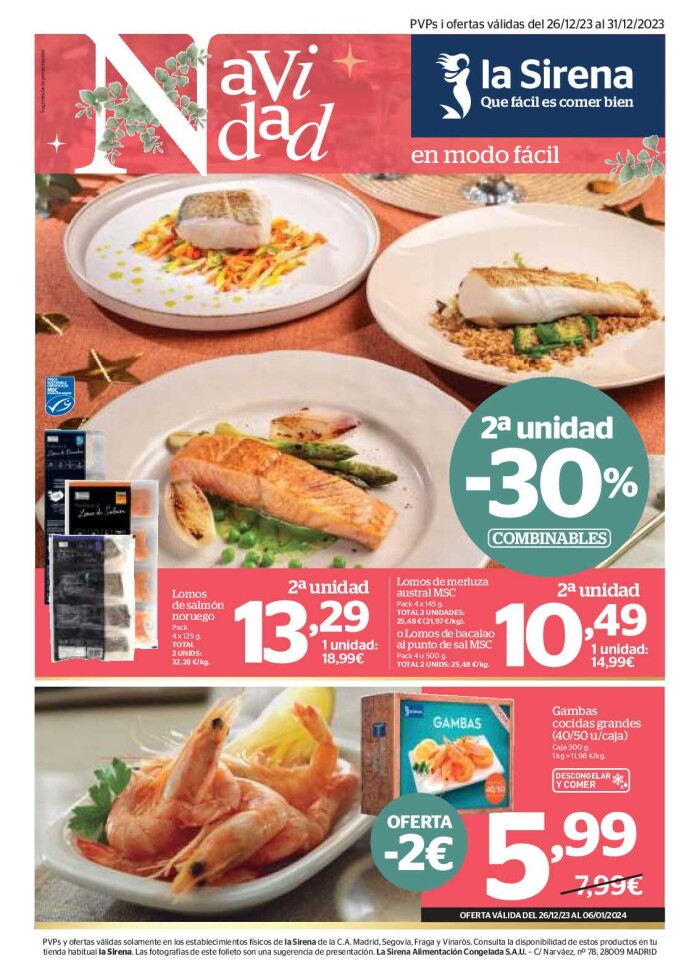 Folleto semanal La Sirena. Página de portada