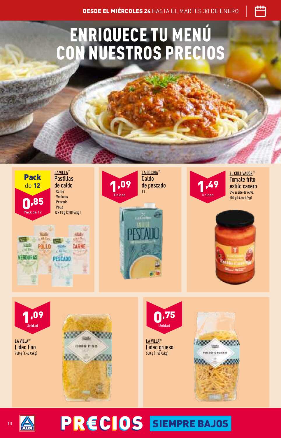Folleto semanal Aldi. Página 10