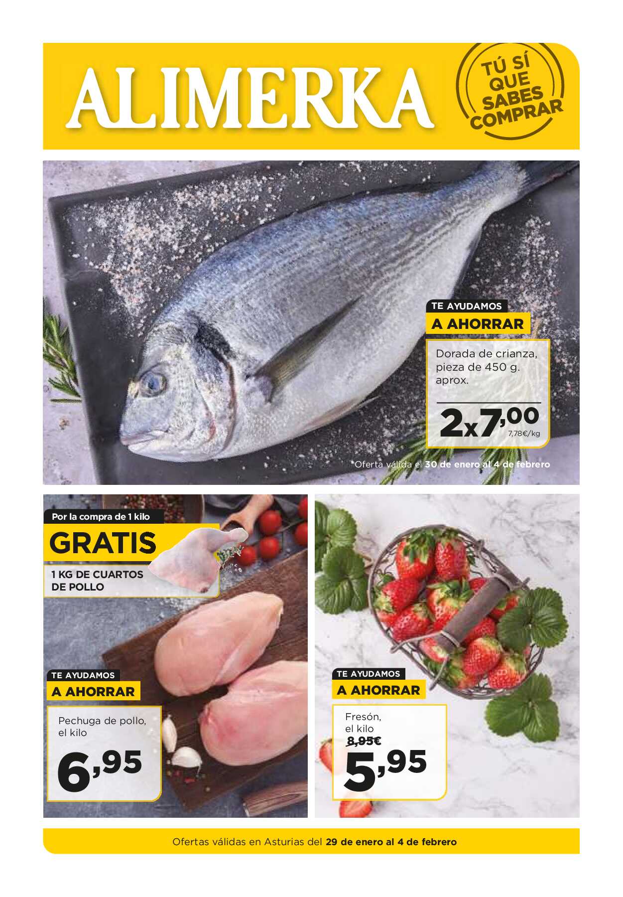 Folleto semanal Alimerka. Página 01