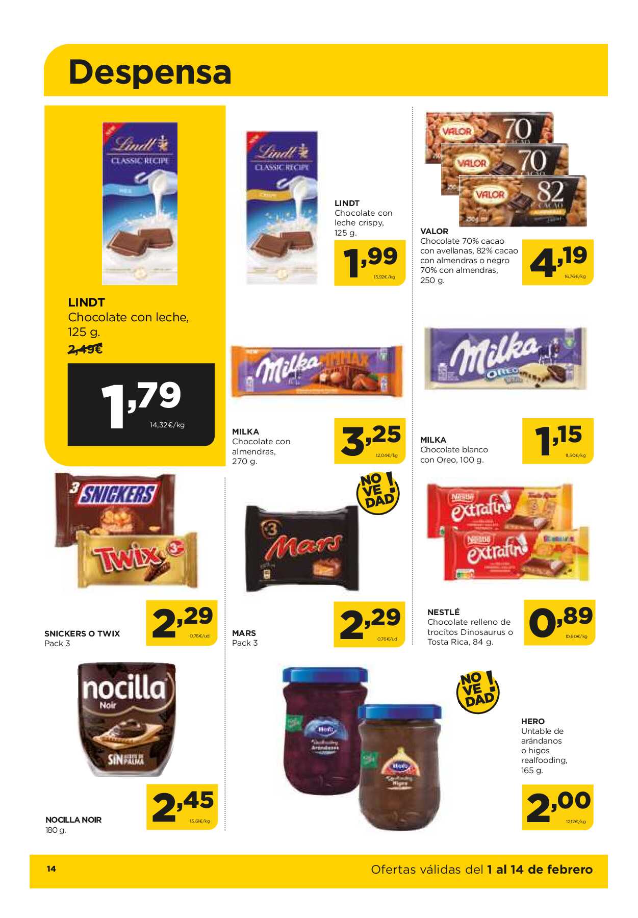 Folleto quincenal Alimerka. Página 14