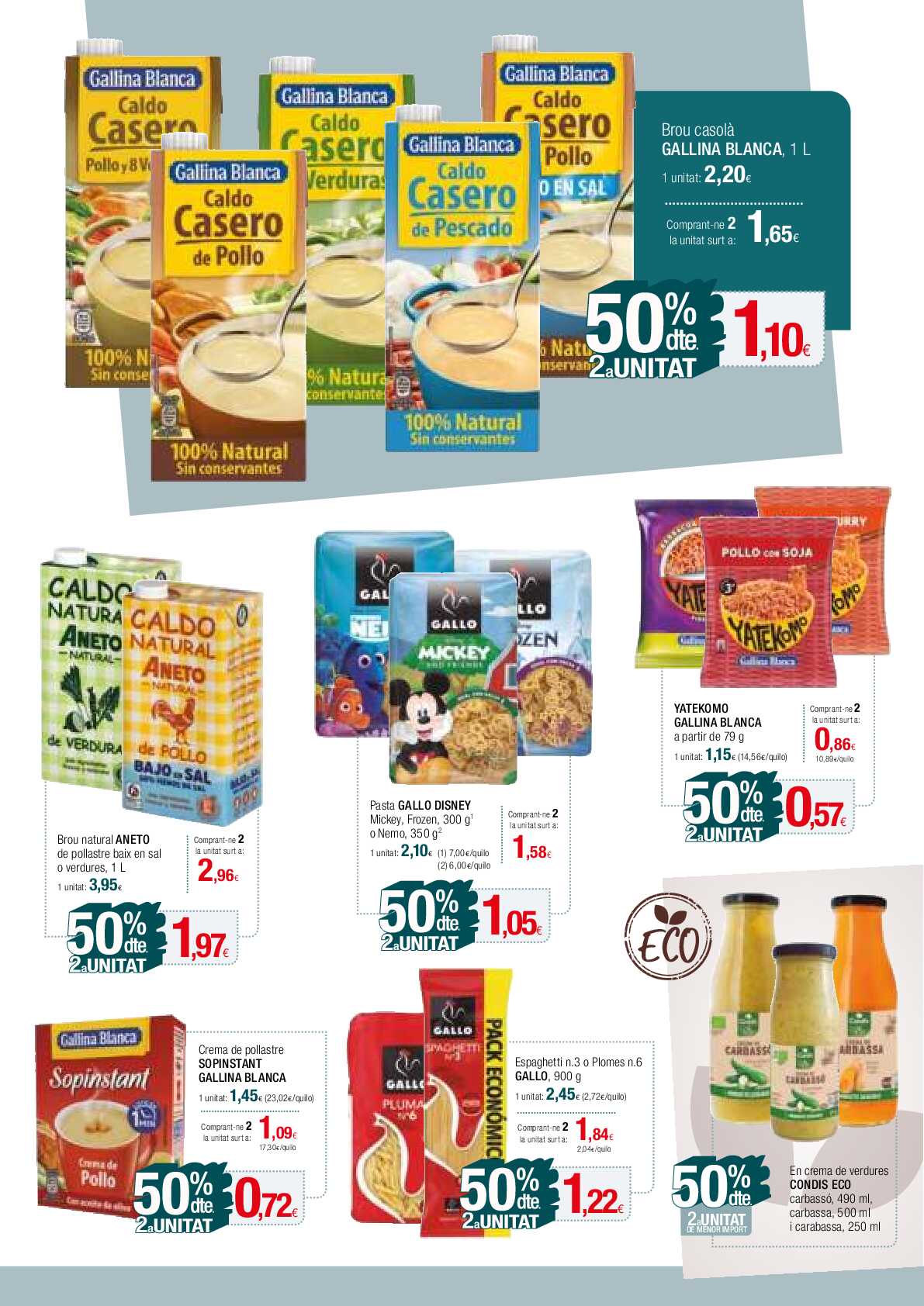 50% de descuento 2ª unidad Condis. Página 13