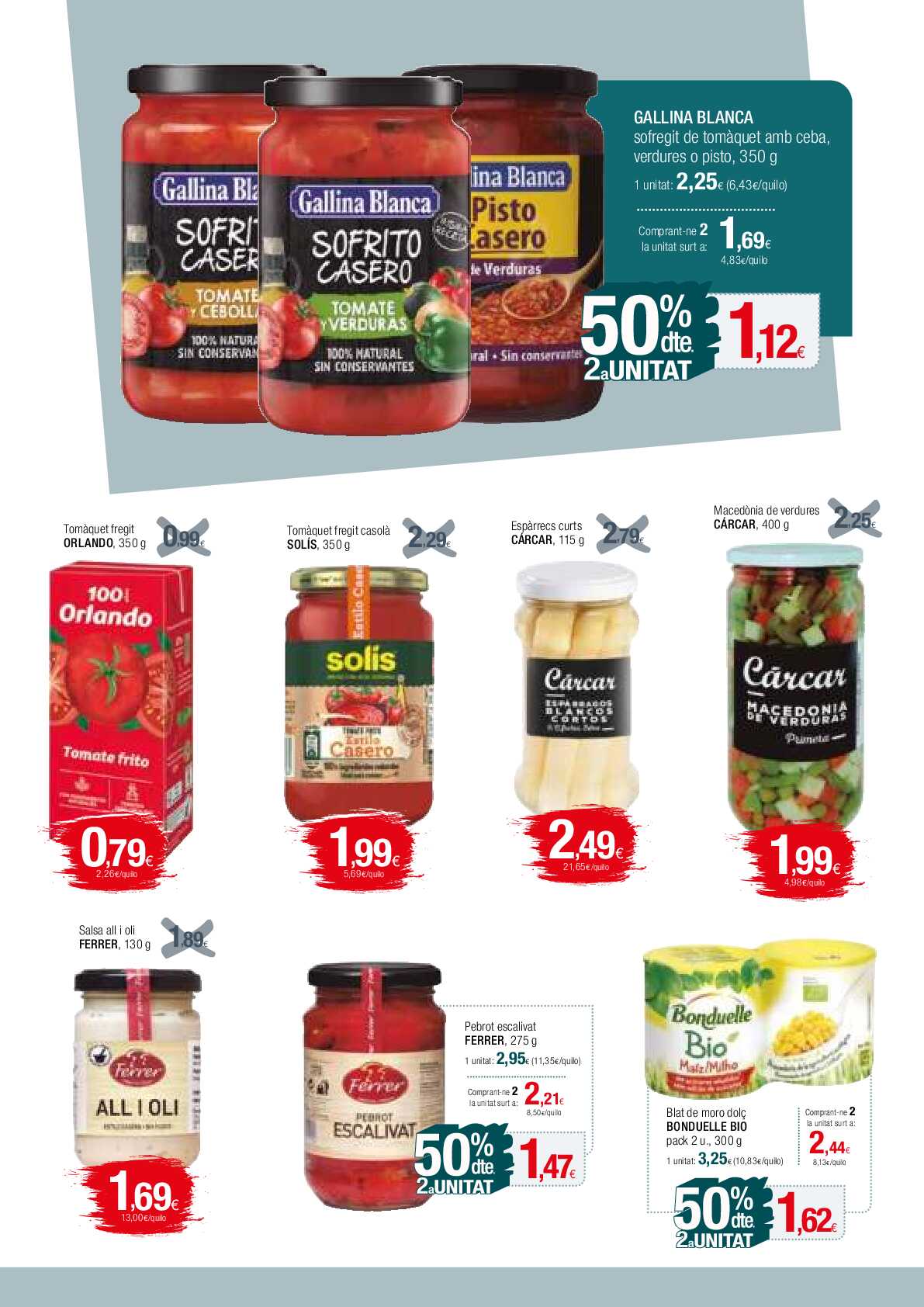 50% de descuento 2ª unidad Condis. Página 14