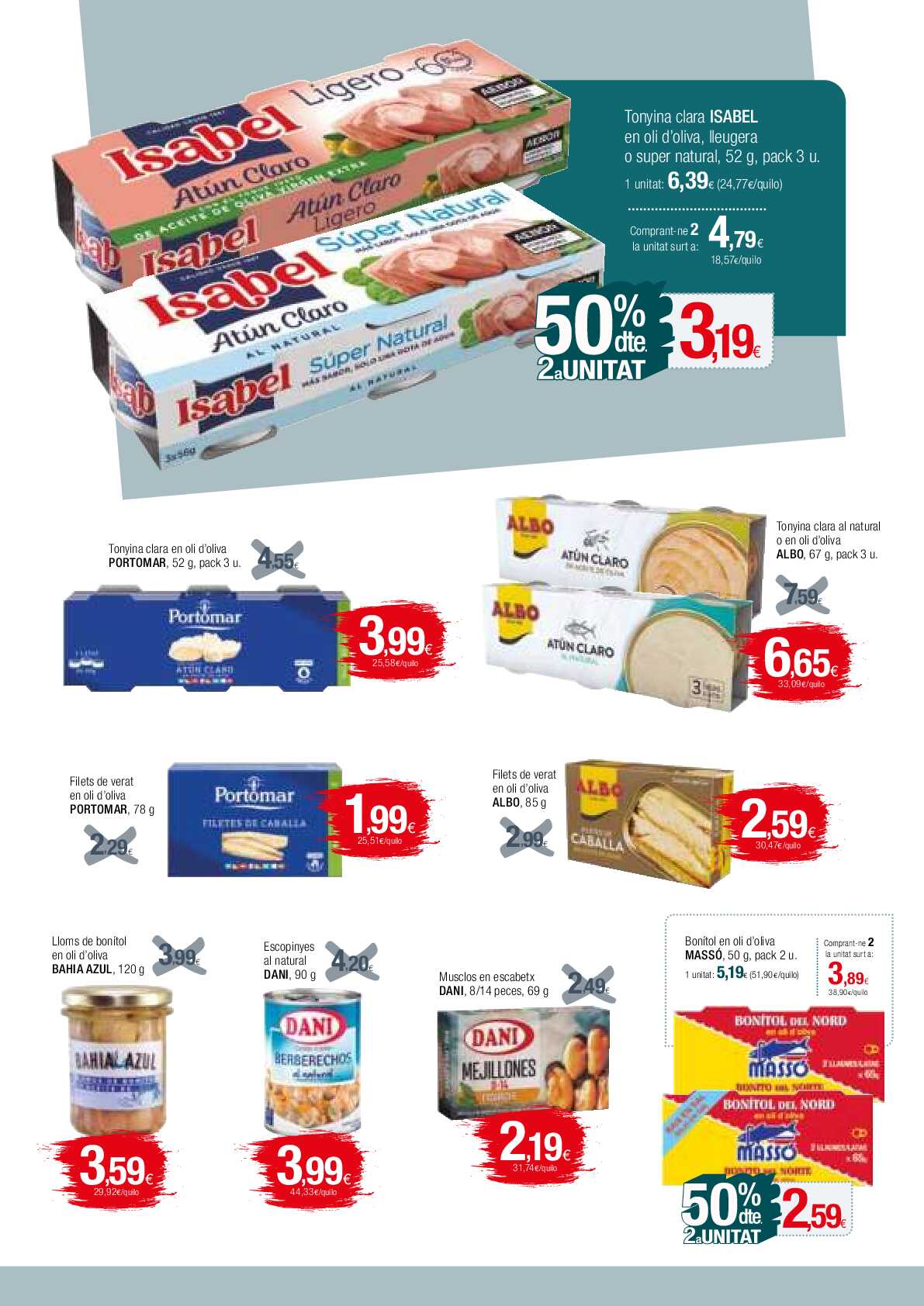 50% de descuento 2ª unidad Condis. Página 16