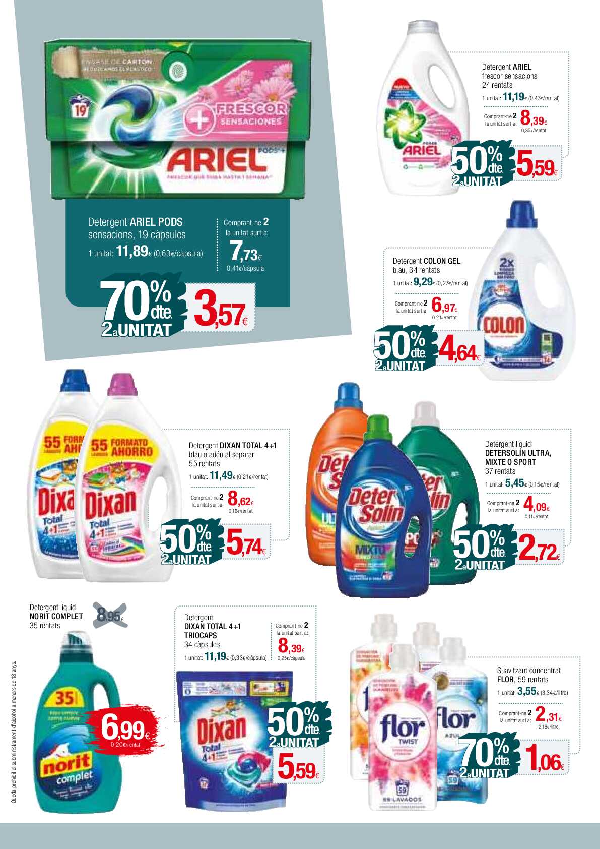 50% de descuento 2ª unidad Condis. Página 20