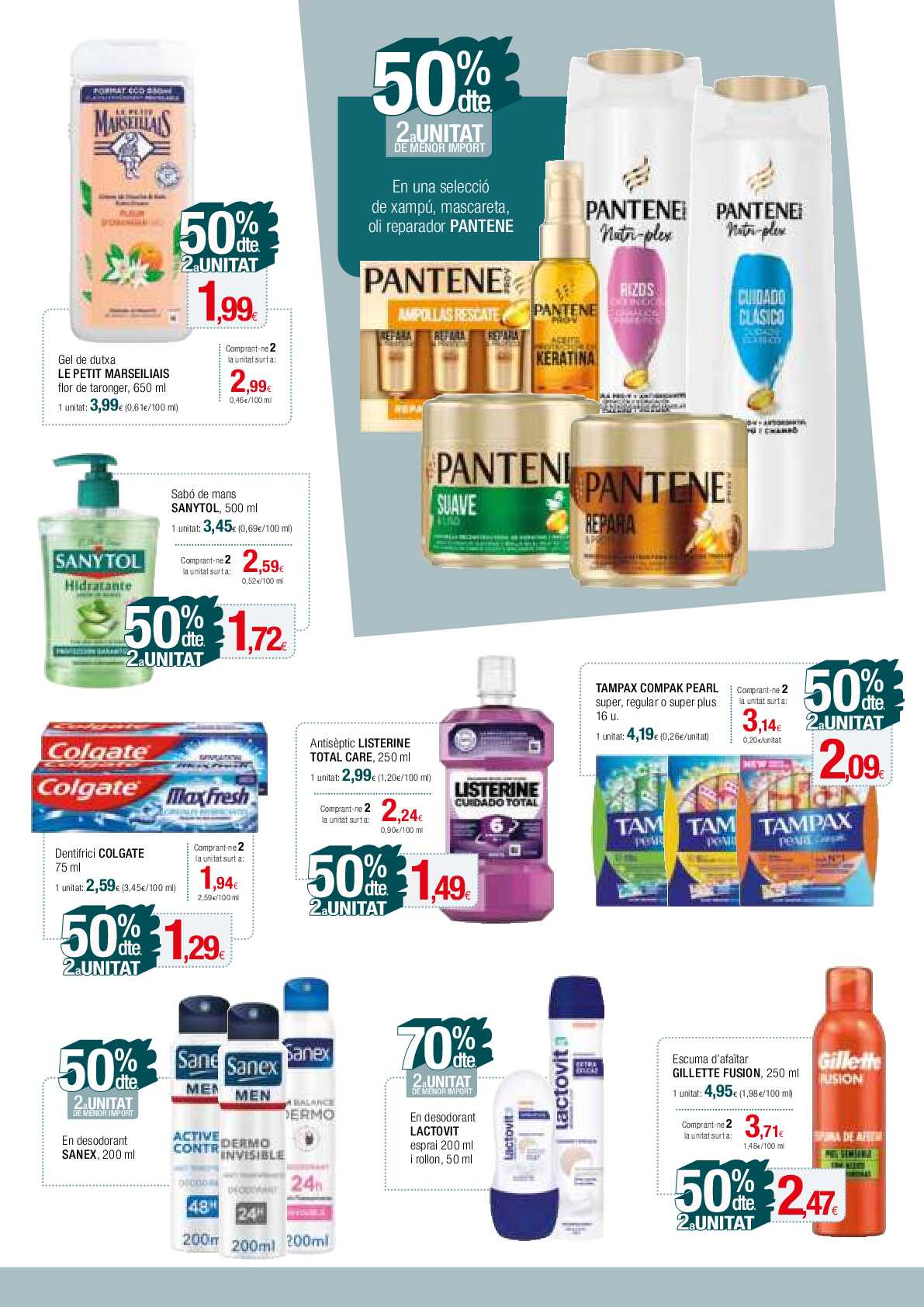 50% de descuento 2ª unidad Condis. Página 23