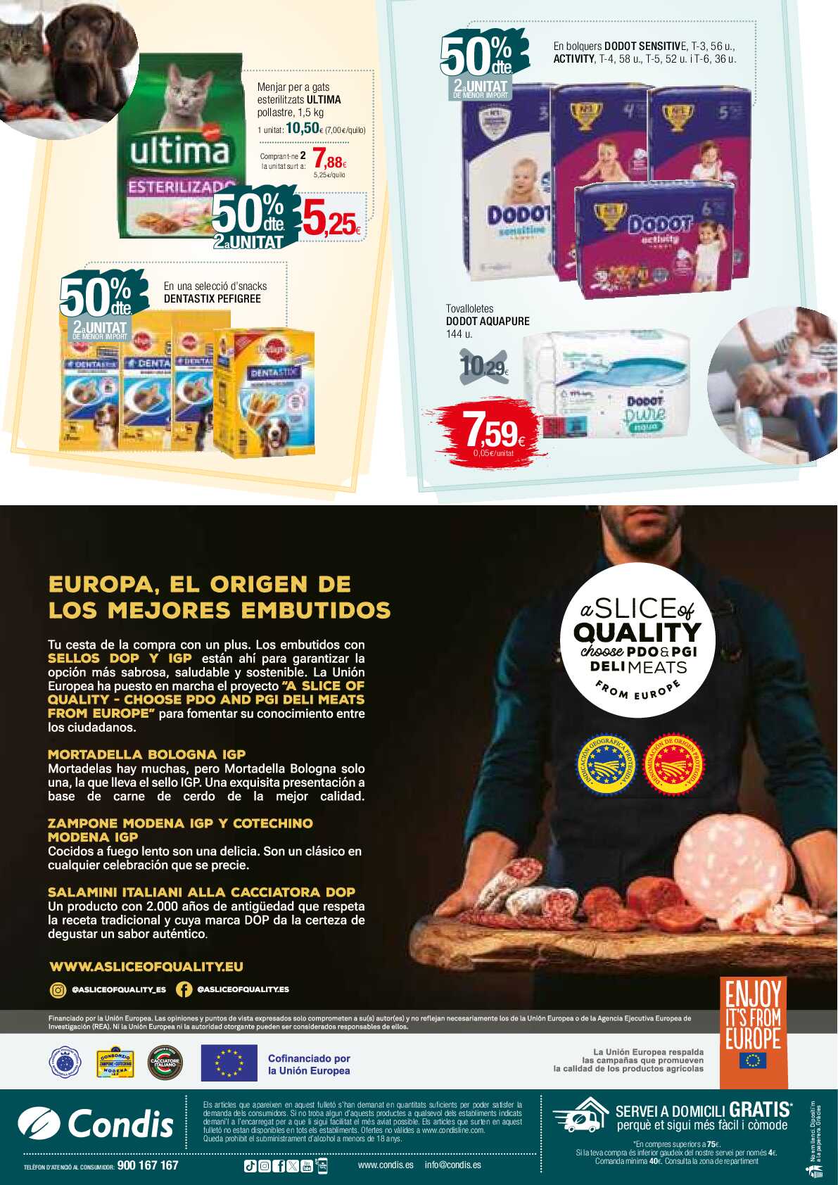 50% de descuento 2ª unidad Condis. Página 24