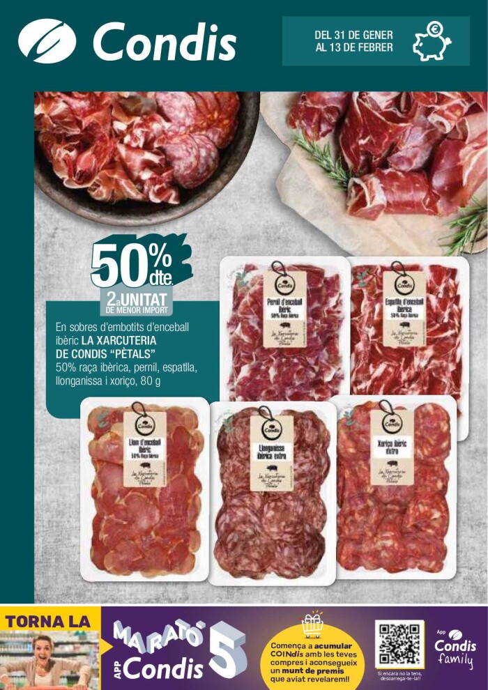 50% de descuento 2ª unidad Condis. Página de portada