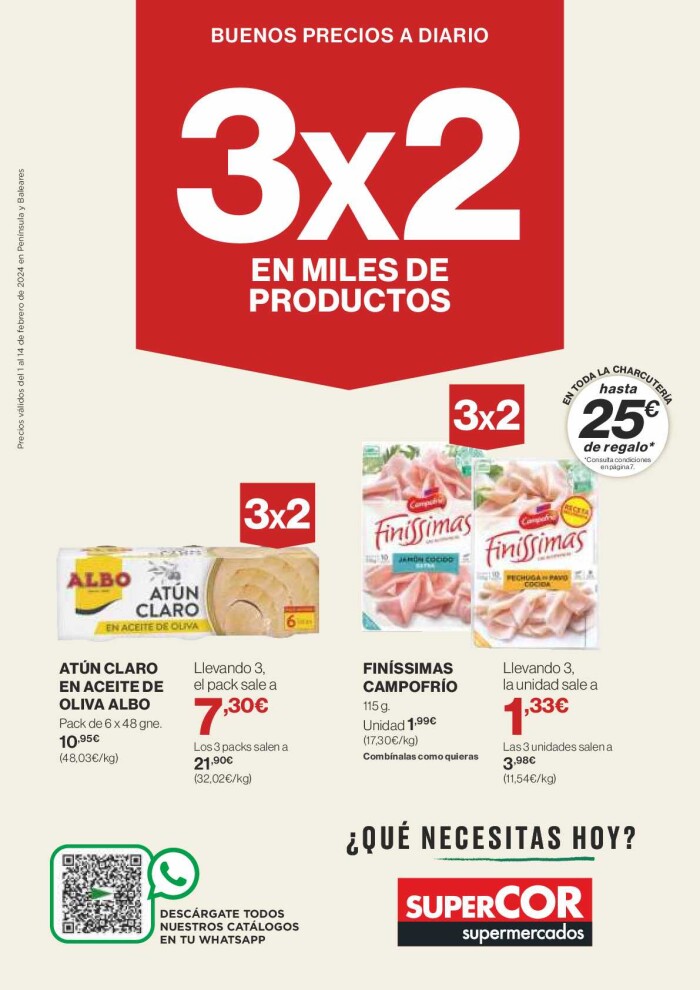3x2 en miles de productos Supercor. Página de portada