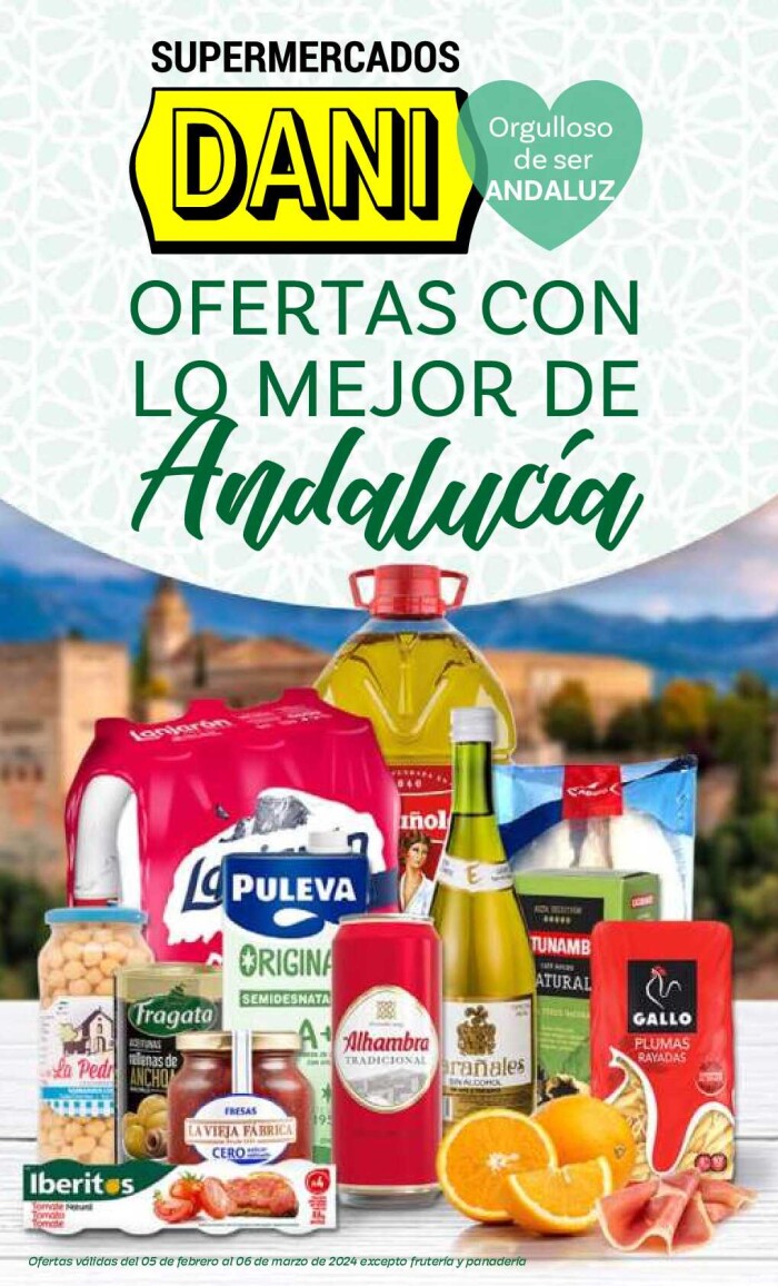 Ofertas con lo mejor de Andalucía Supermercado Dani. Página de portada