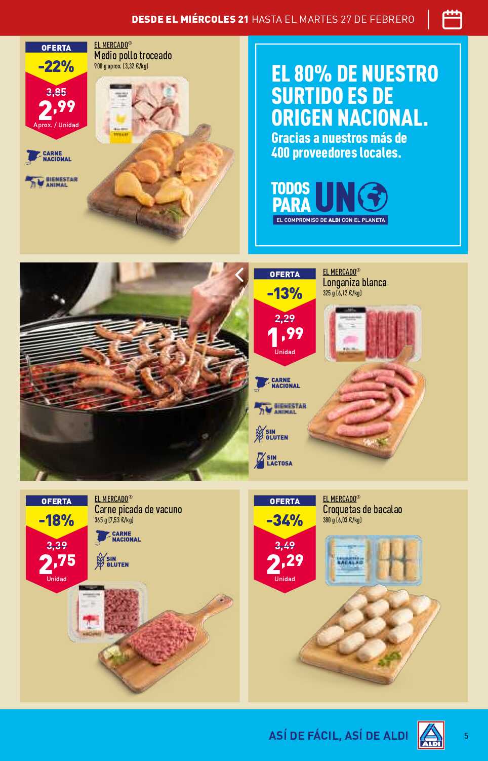 Folleto semanal Aldi. Página 05