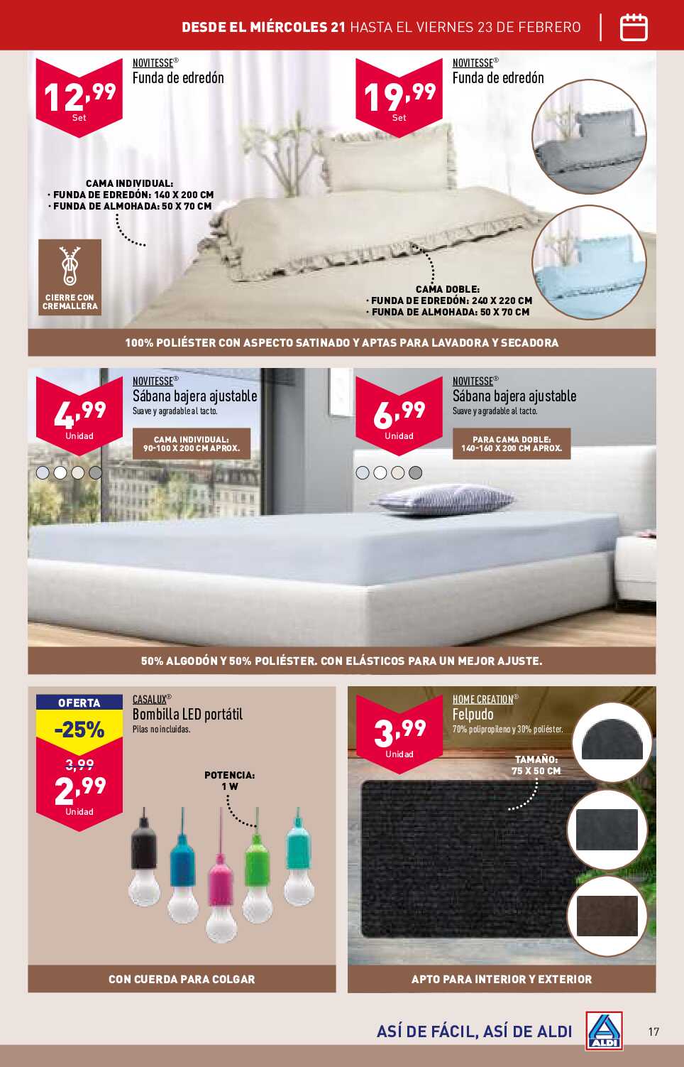 Folleto semanal Aldi. Página 17