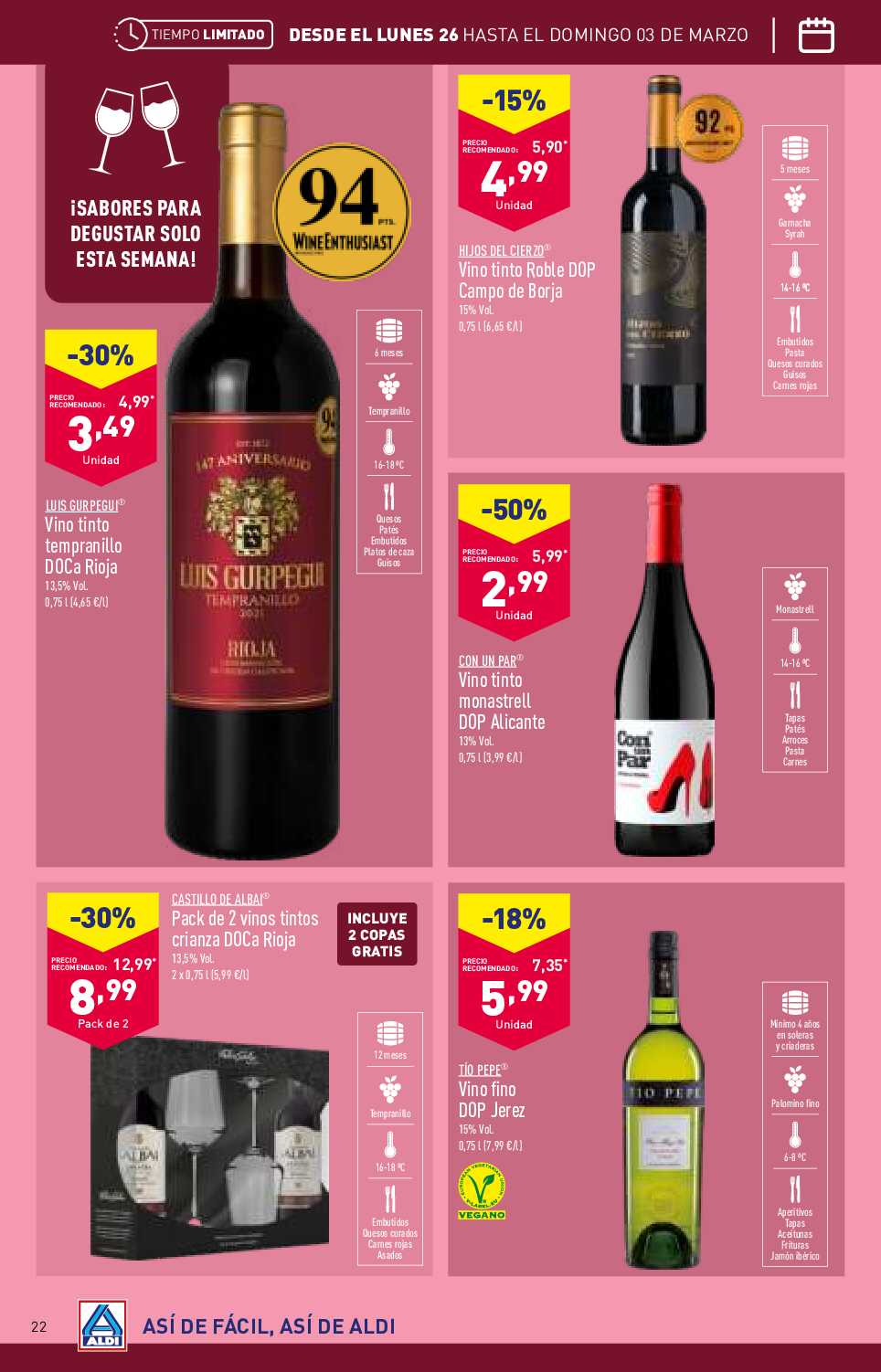 Folleto semanal Aldi. Página 22