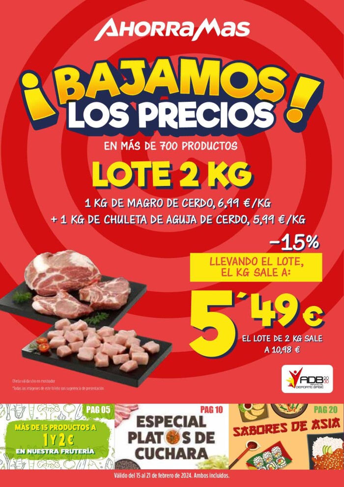 Ofertas semanales Ahorramas. Página de portada
