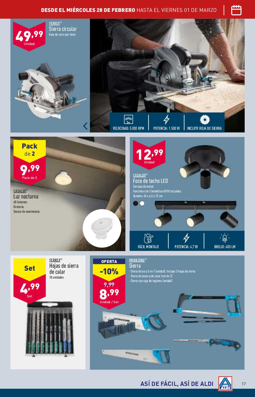 Folleto semanal Aldi. Página 17