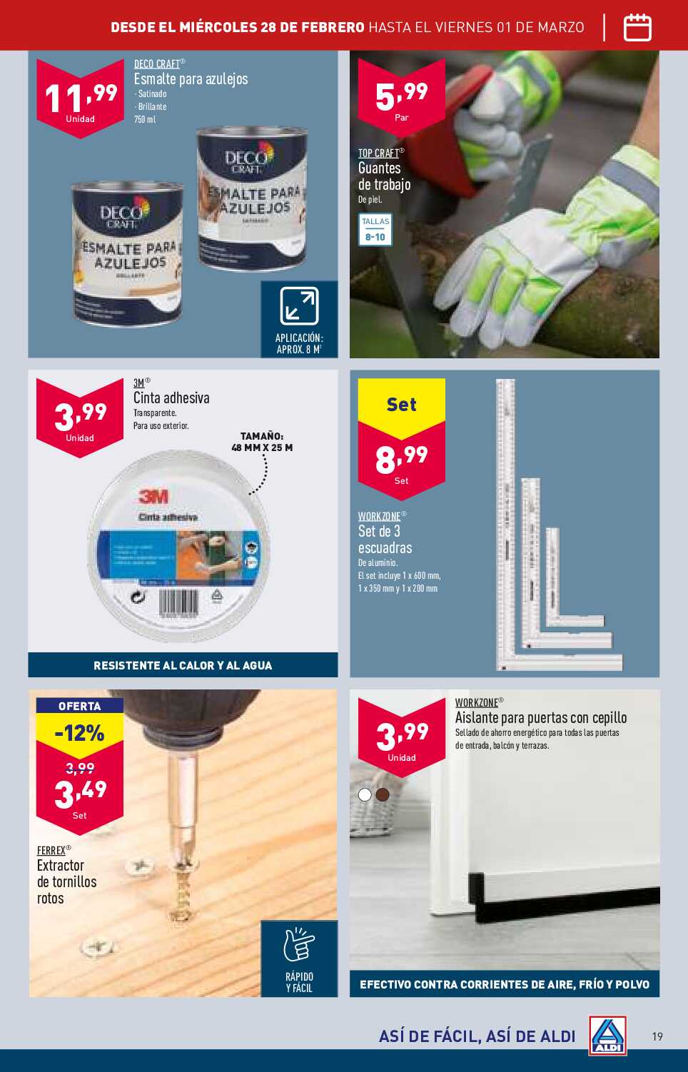 Folleto semanal Aldi. Página 19