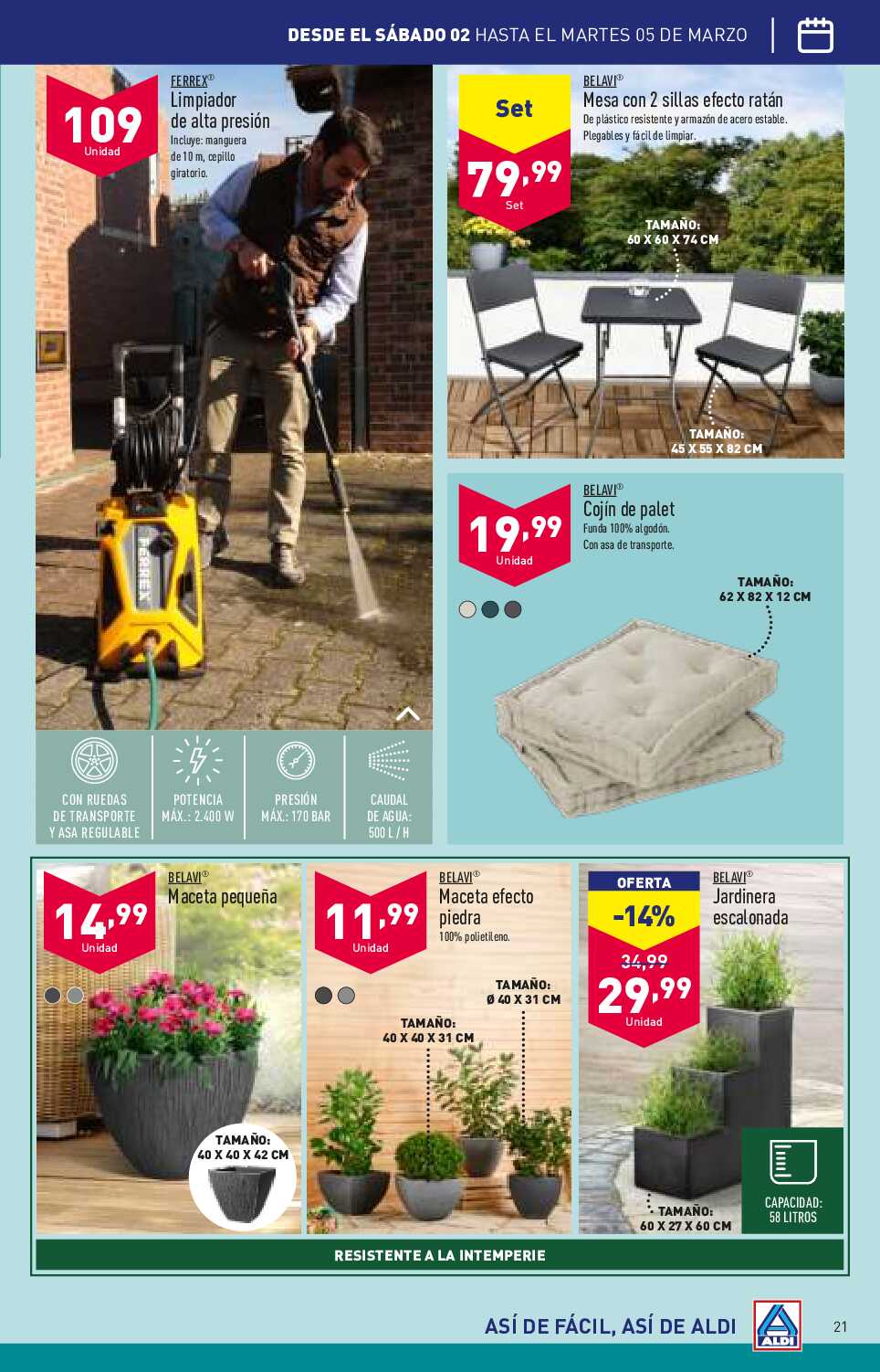 Folleto semanal Aldi. Página 21