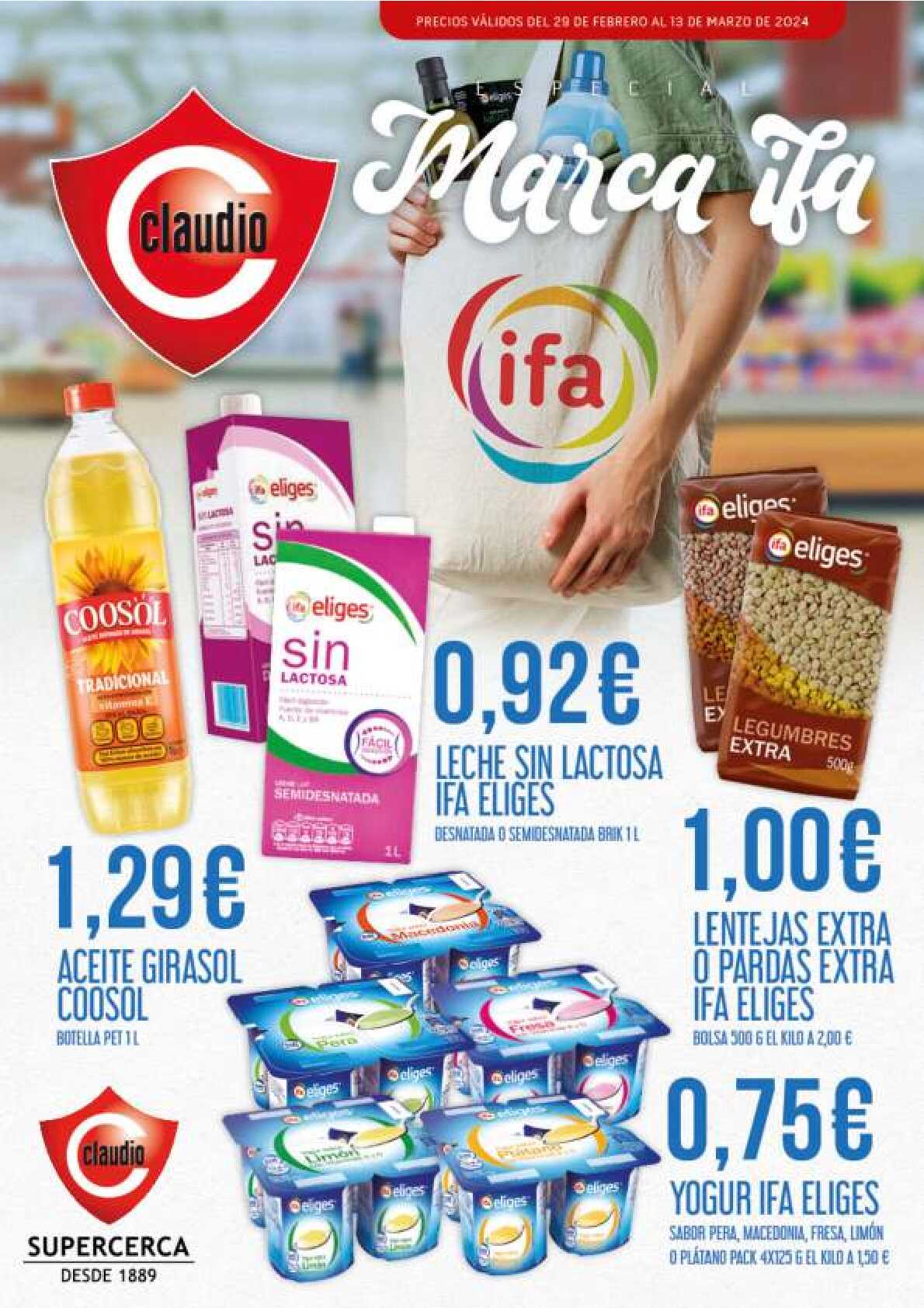 Folleto quincenal Supermercado Claudio. Página 01
