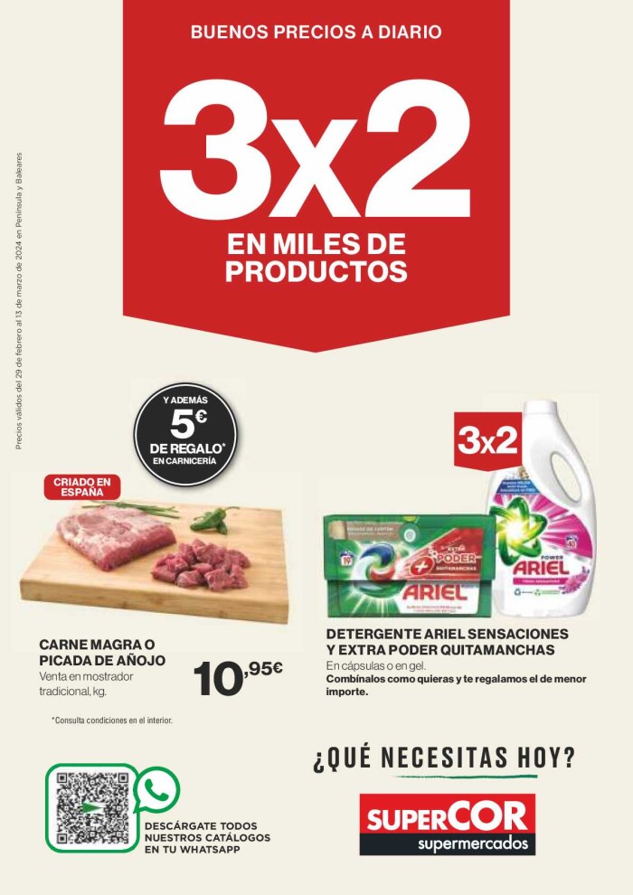 3x2 en miles de productos Supercor. Página de portada