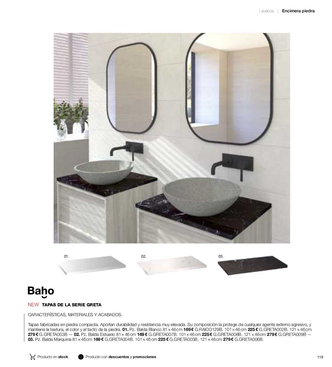 Catálogo de baños Gamma. Página 118