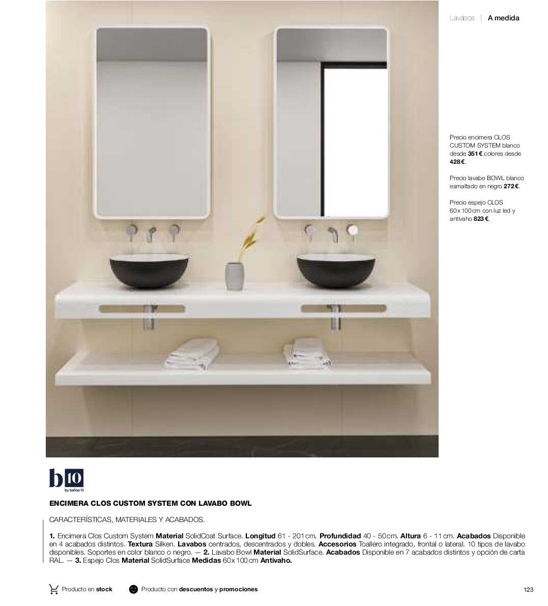 Catálogo de baños Gamma. Página 122