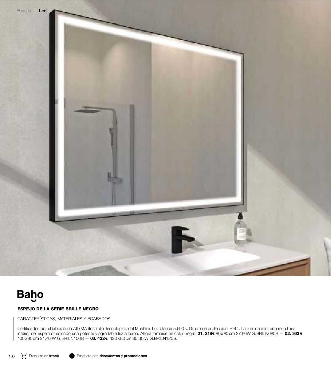 Catálogo de baños Gamma. Página 135