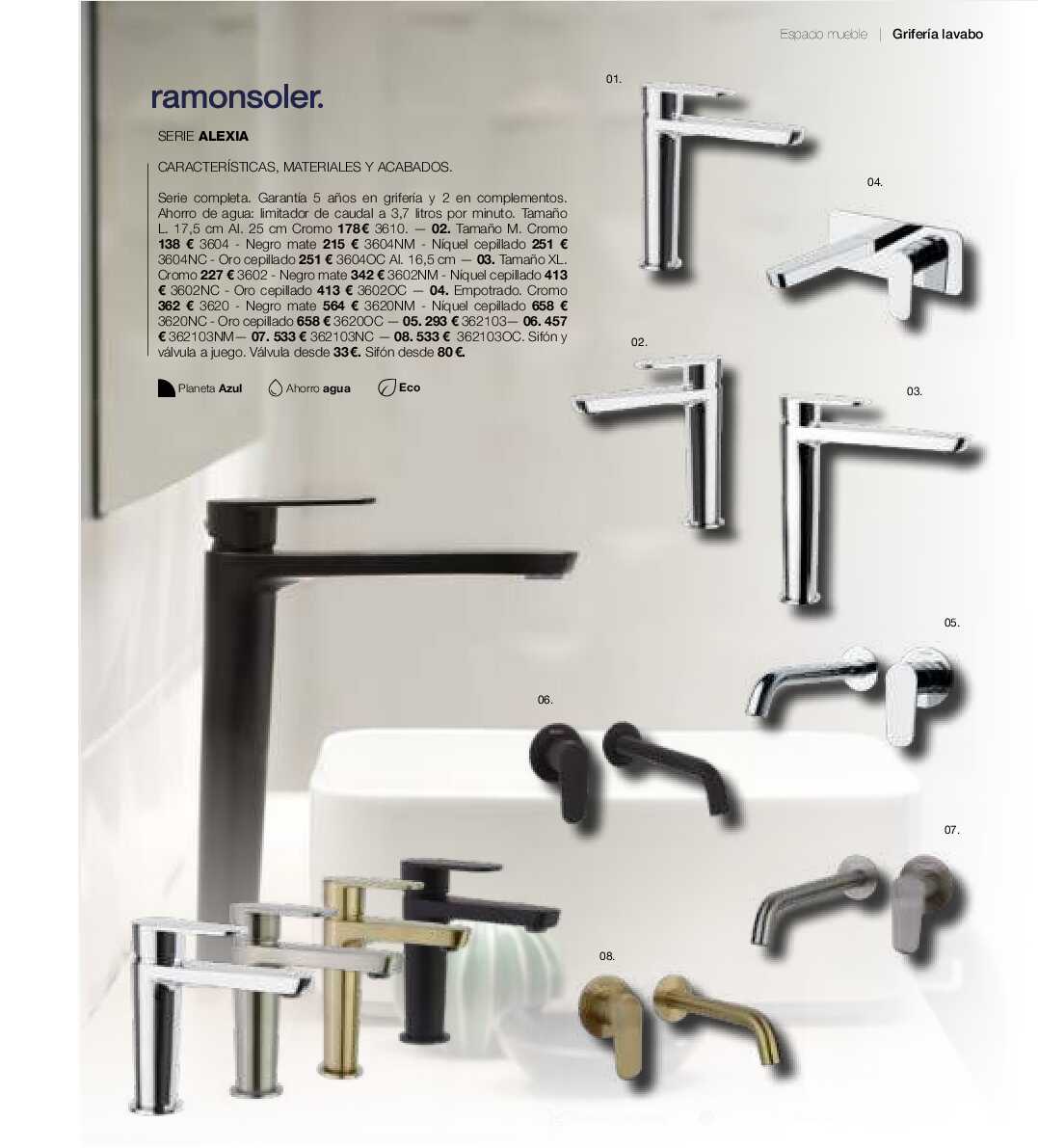 Catálogo de baños Gamma. Página 150