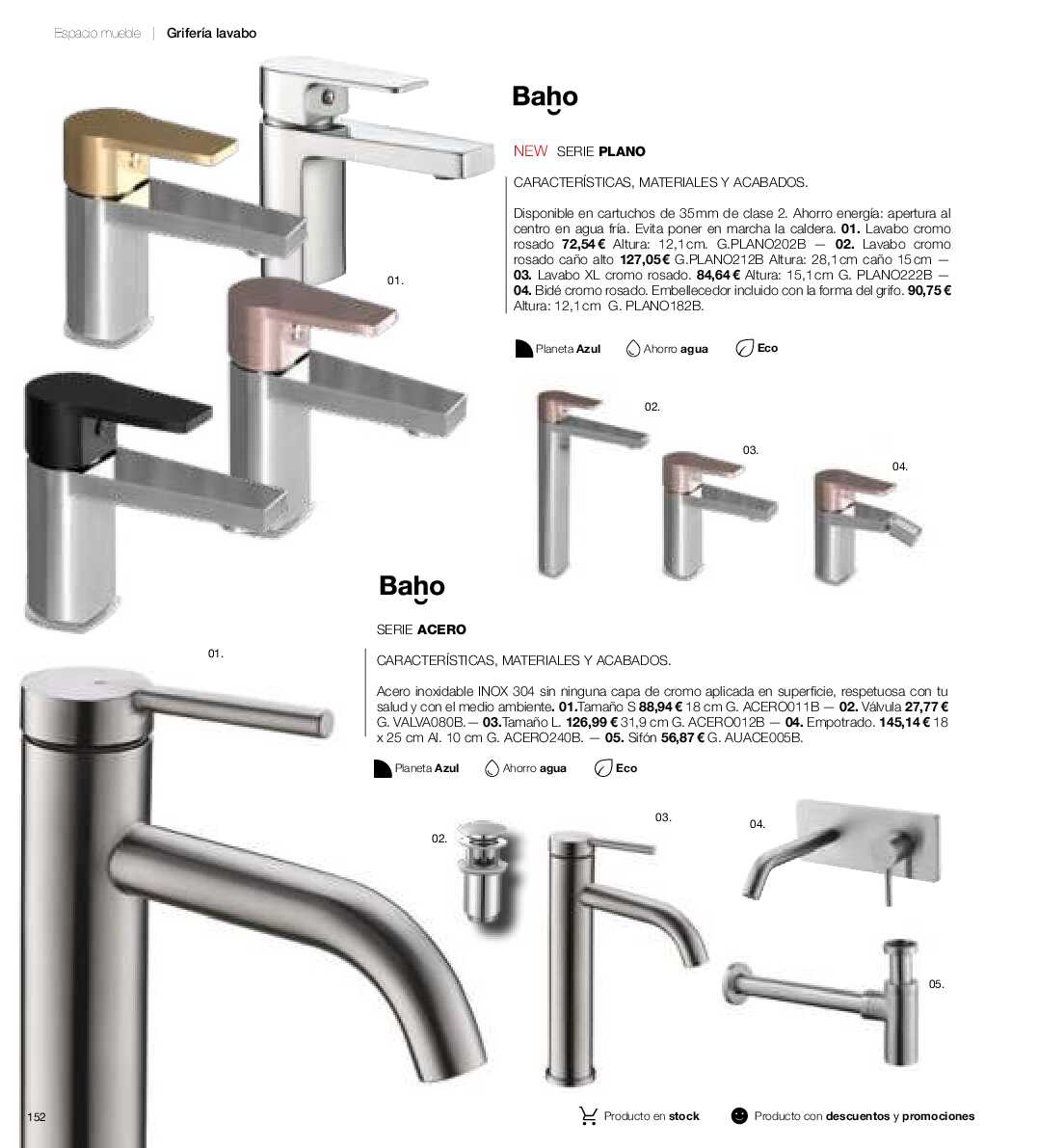 Catálogo de baños Gamma. Página 151