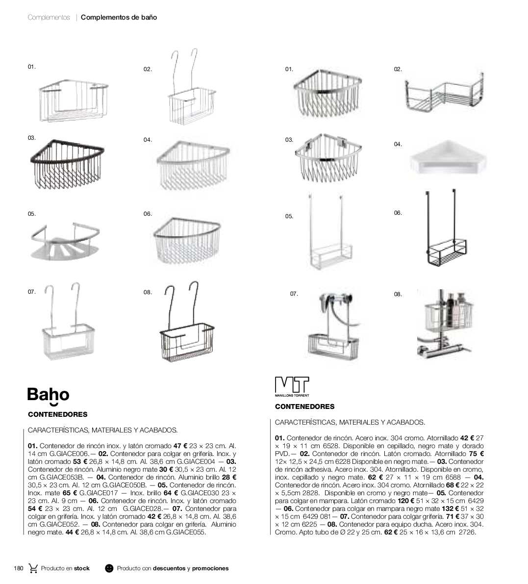Catálogo de baños Gamma. Página 179